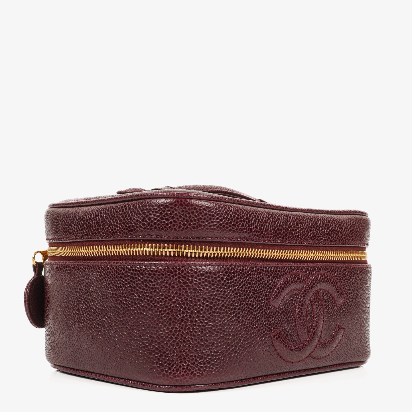 Chanel Burgundy Leather Vanity Case