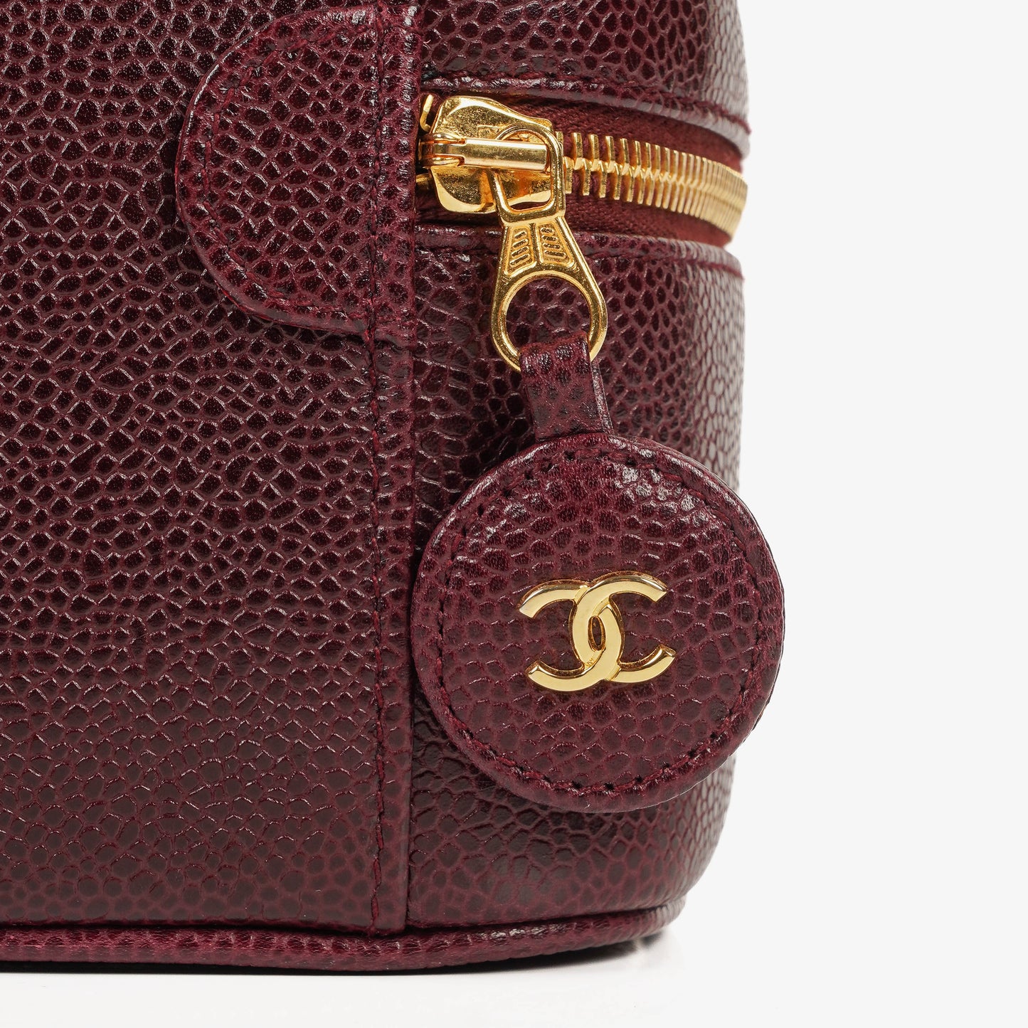 Chanel Burgundy Leather Vanity Case