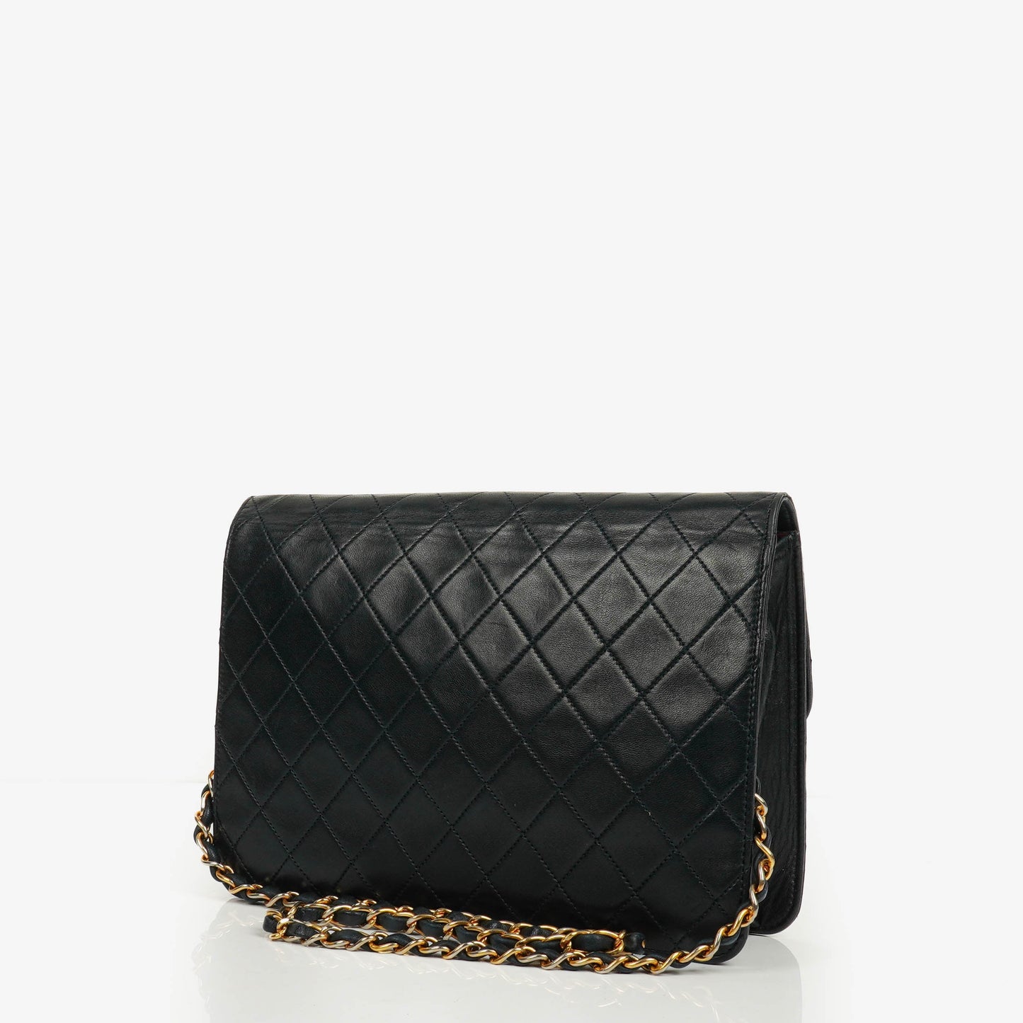 Chanel Classic Dark Navy Quilted Lambskin Single Flap Bag With 24K Gold-Plated Hardware