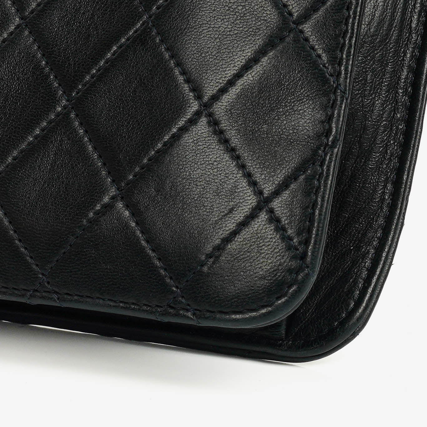 Chanel Classic Dark Navy Quilted Lambskin Single Flap Bag With 24K Gold-Plated Hardware
