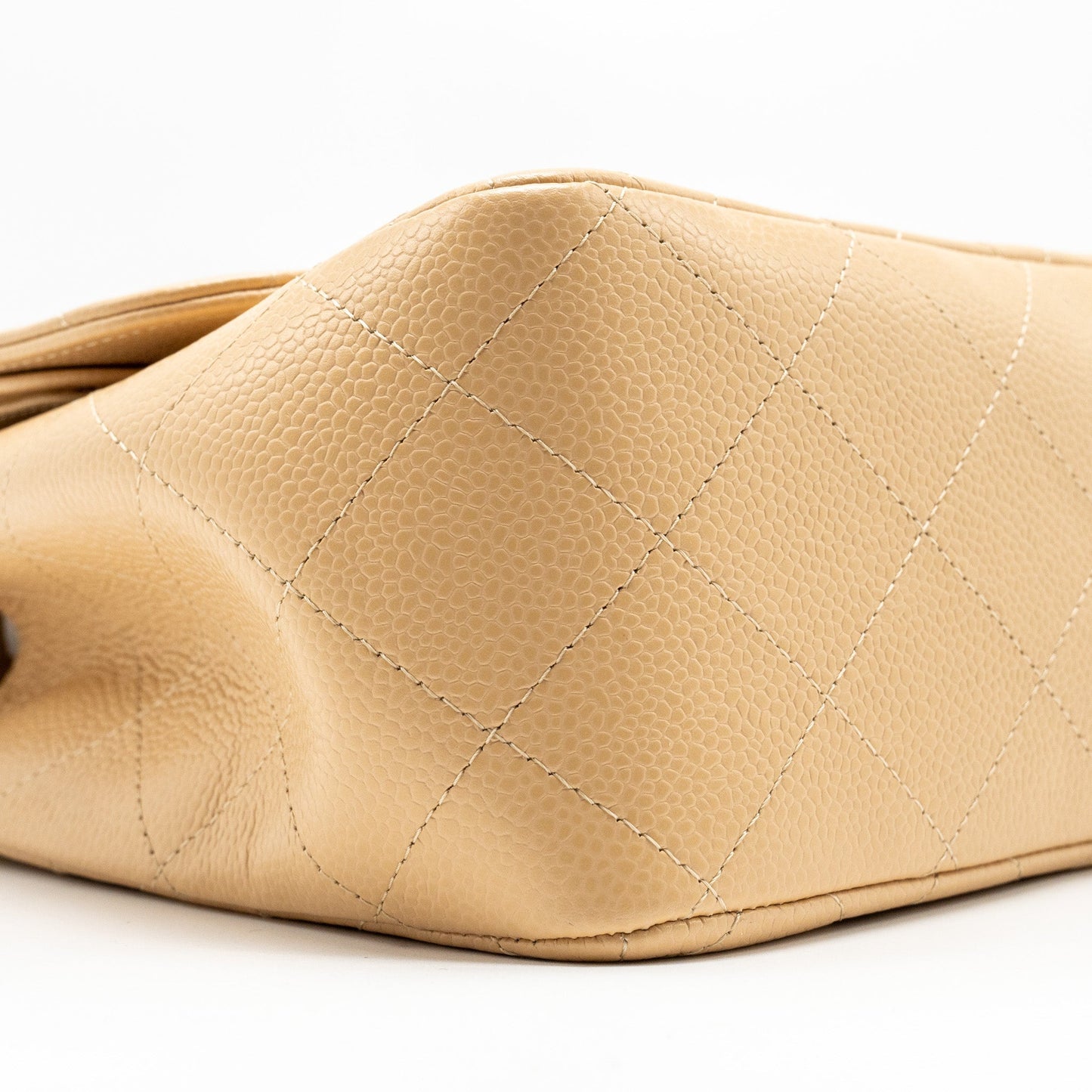 Chanel Jumbo Classic Double Flap Caviar Beige L (Microchip)