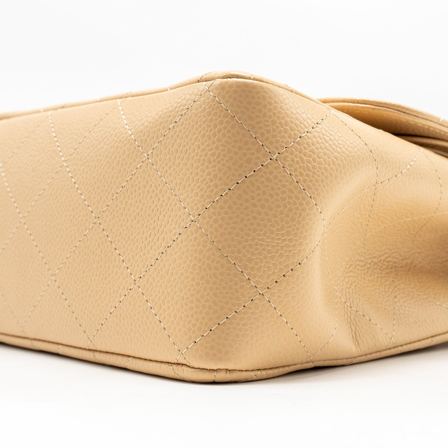 Chanel Jumbo Classic Double Flap Caviar Beige L (Microchip)