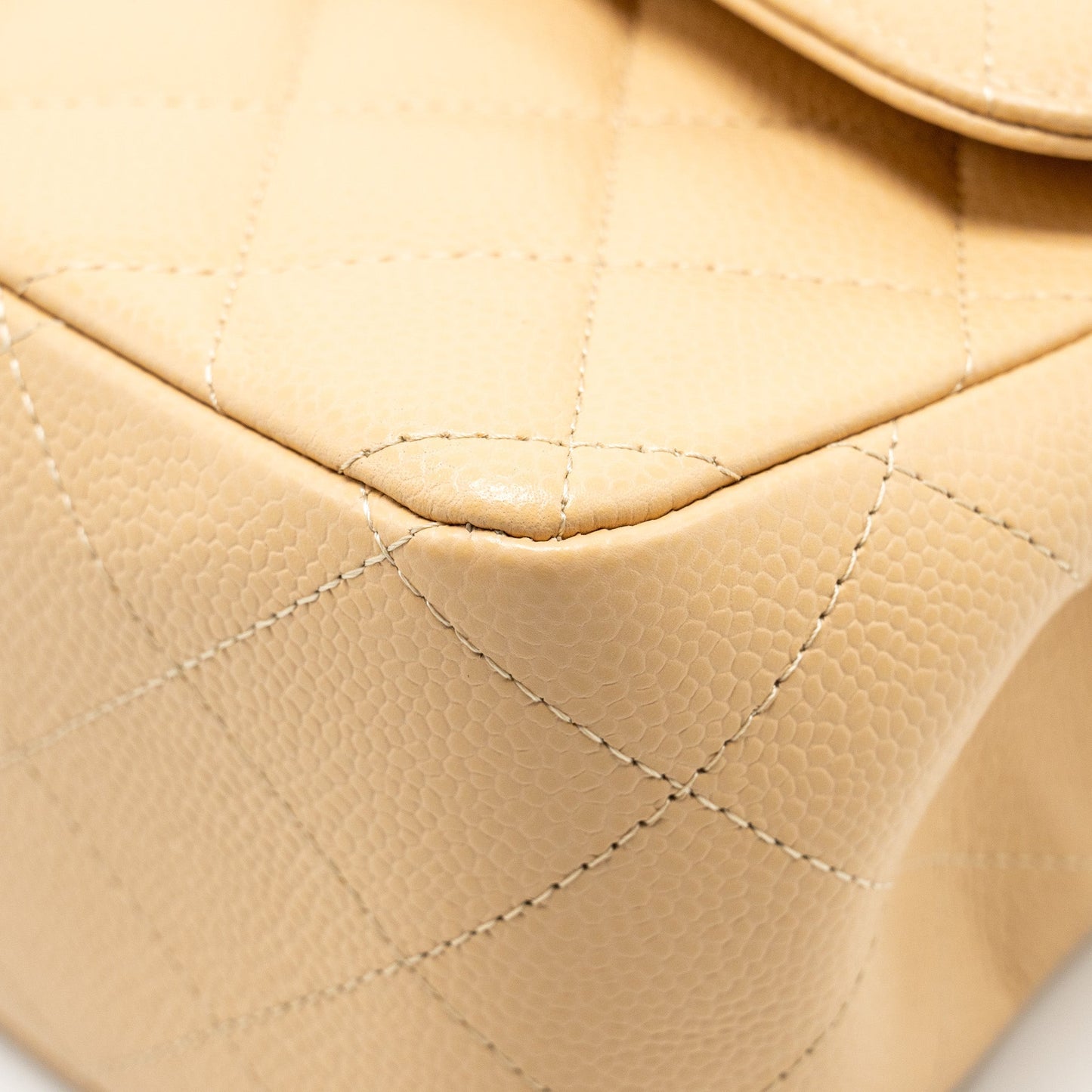 Chanel Jumbo Classic Double Flap Caviar Beige L (Microchip)