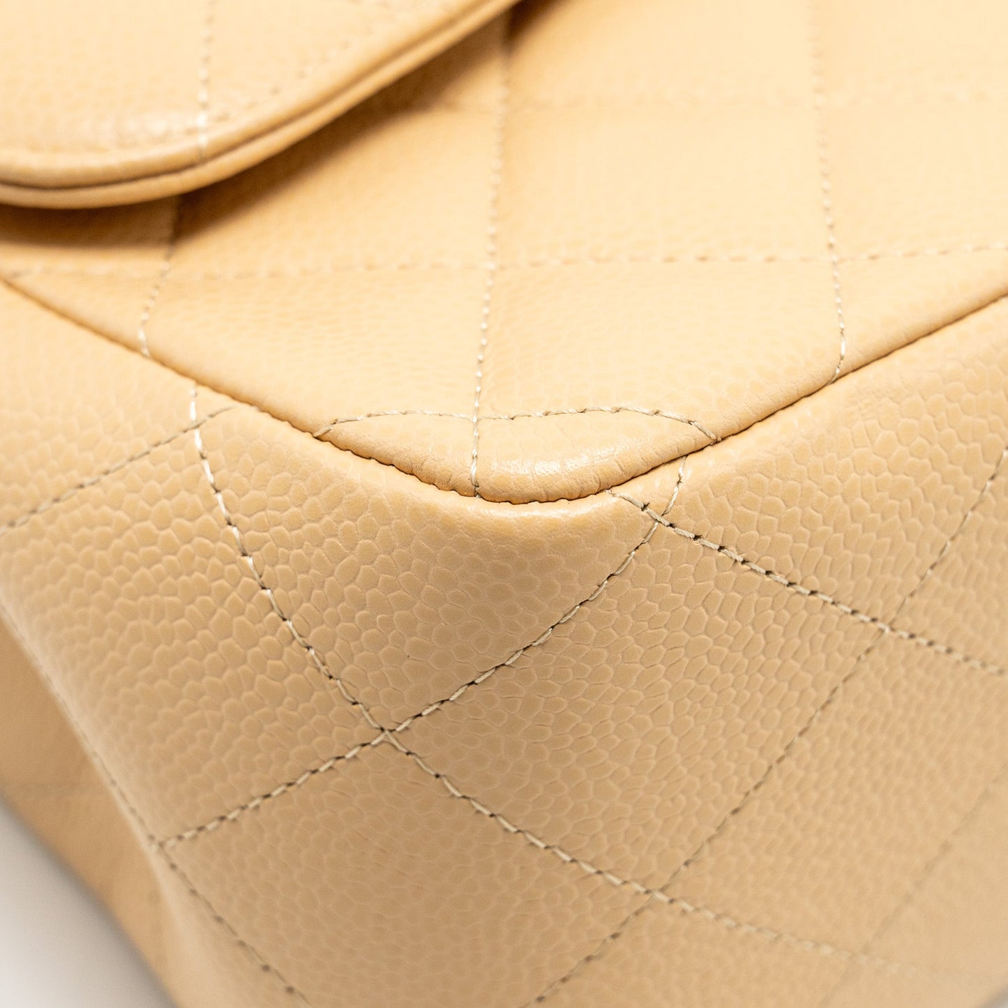 Chanel Jumbo Classic Double Flap Caviar Beige L (Microchip)
