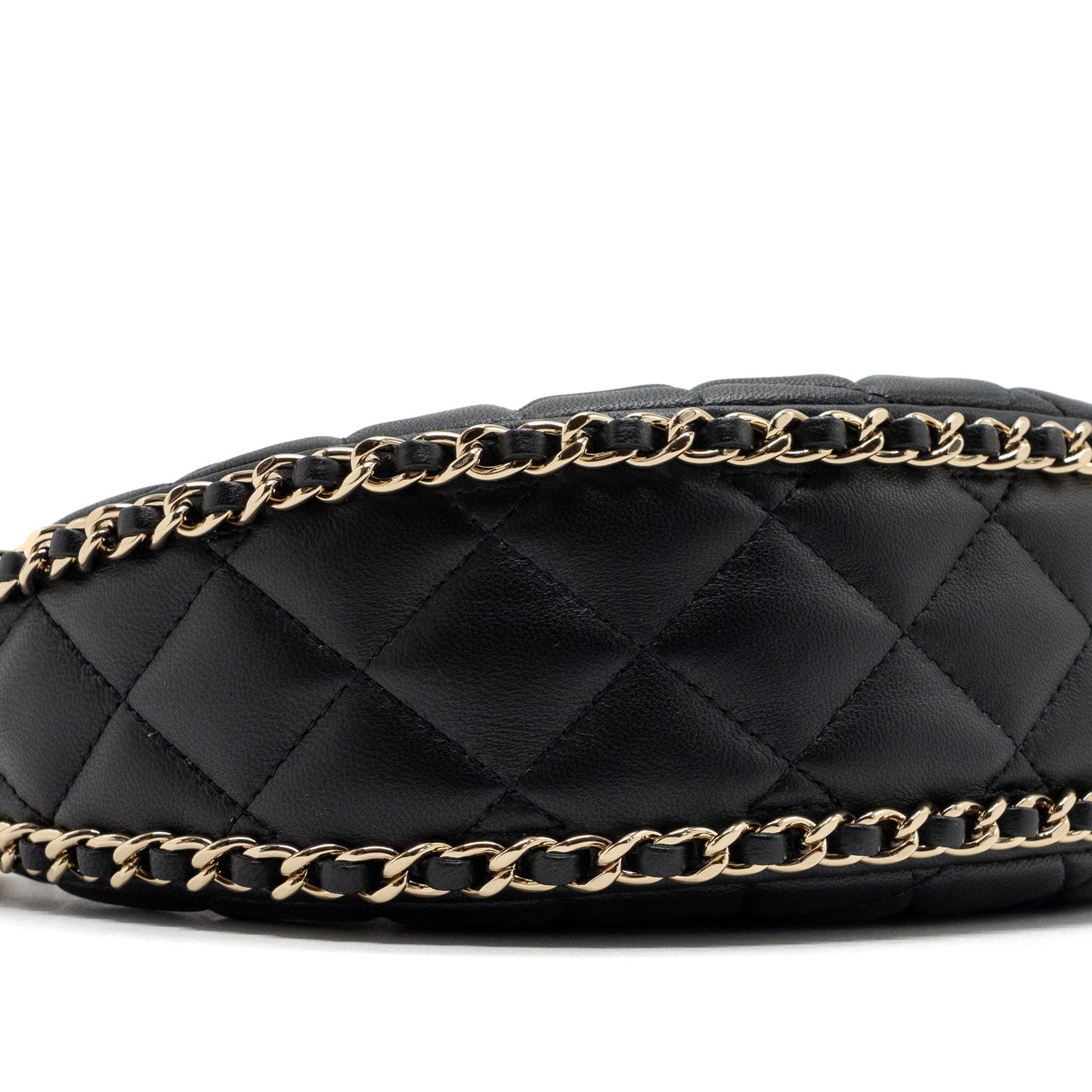 Chanel Small moon Hobo Bag Lambskin Black L(Microchip)