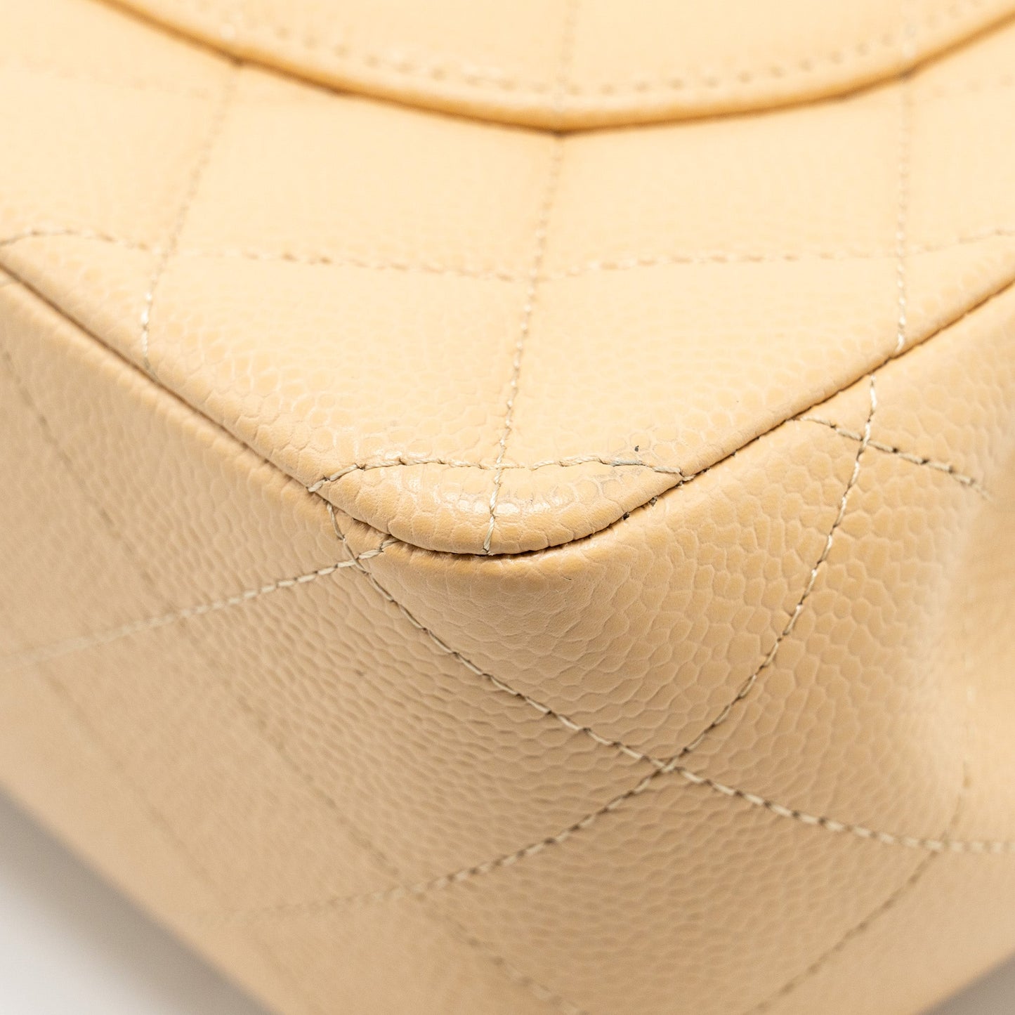 Chanel Jumbo Classic Double Flap Caviar Beige L (Microchip)