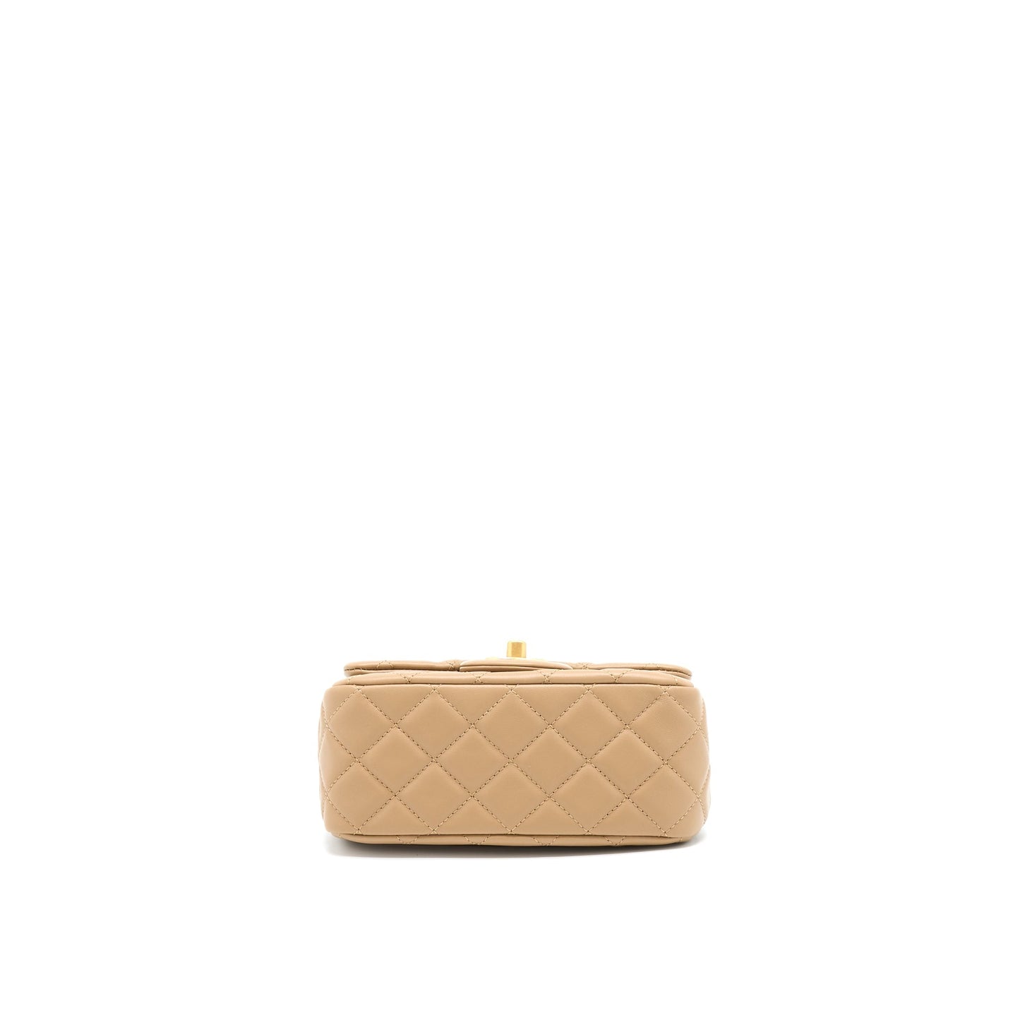 Chanel Pearl Crush Mini Square Flap Bag Lambskin Dark Beige (Microchip)