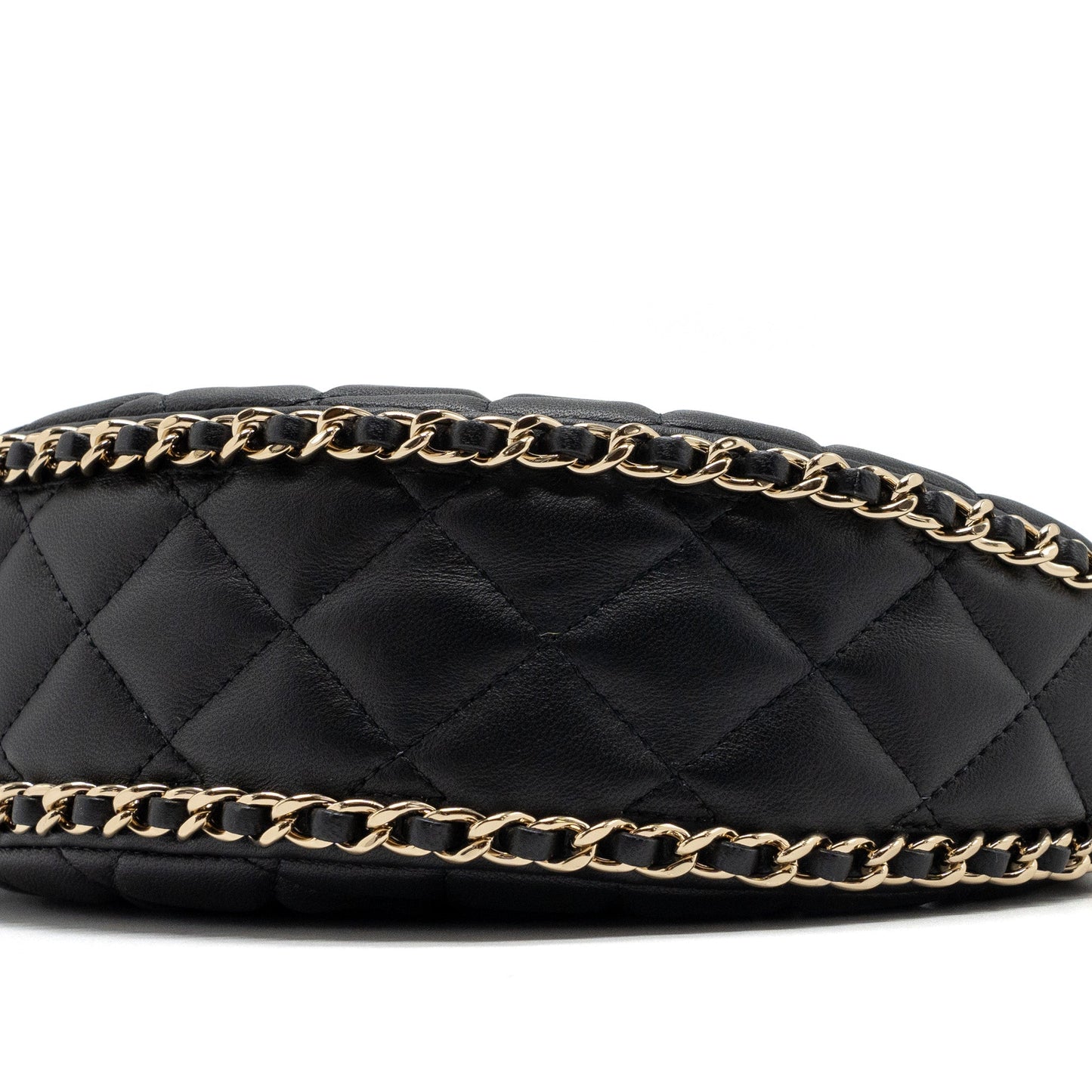 Chanel Small moon Hobo Bag Lambskin Black L(Microchip)