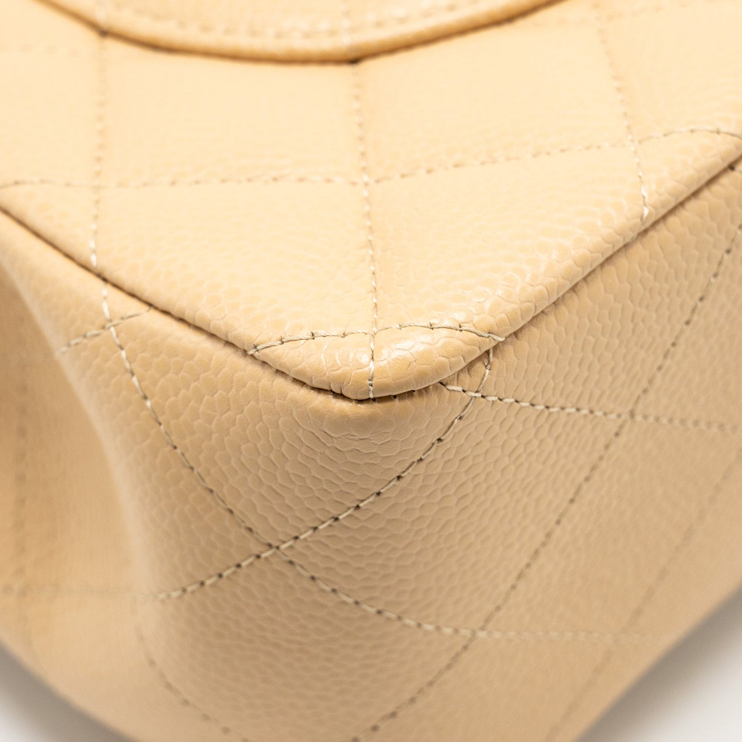 Chanel Jumbo Classic Double Flap Caviar Beige L (Microchip)