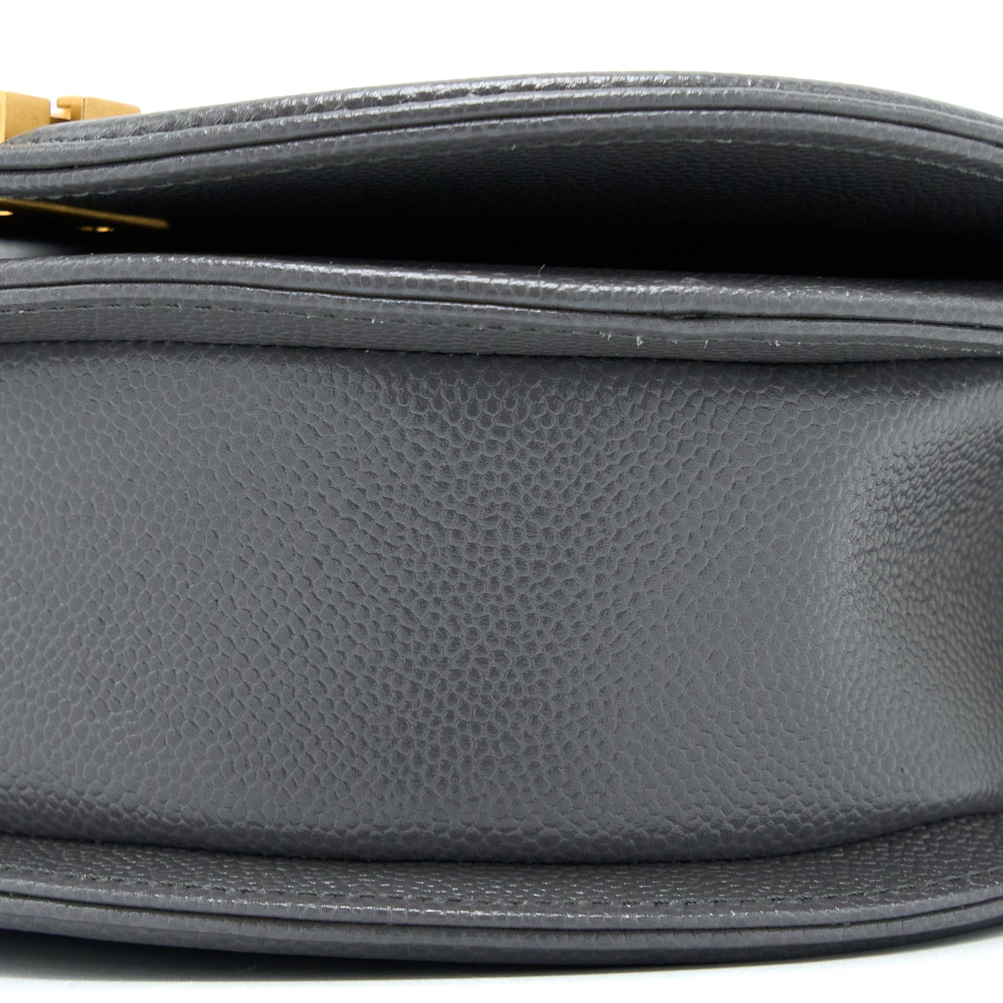 Chanel 22A Boy Messenger Bag Caviar Grey  (Microchip)