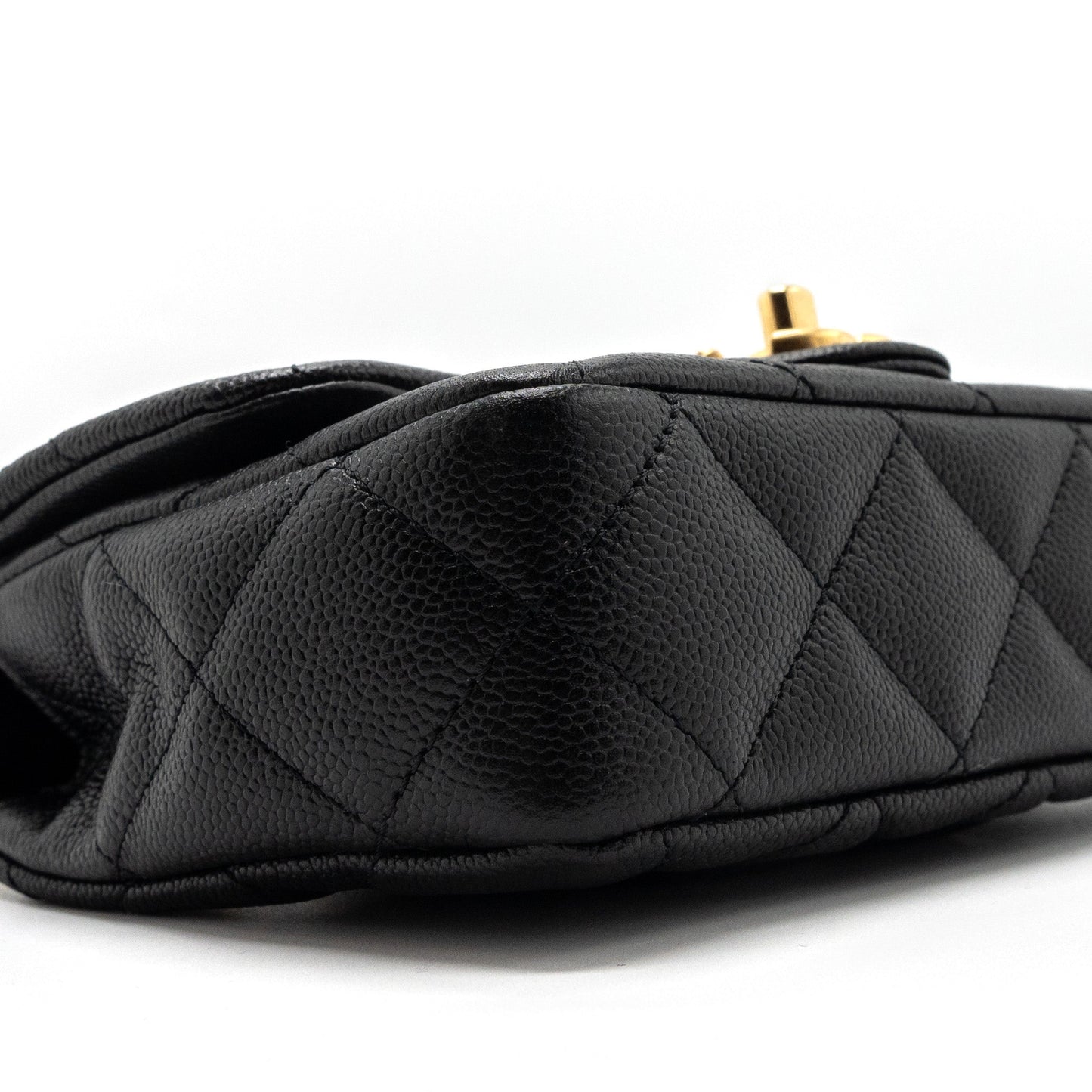 Chanel 23P mini Coco Love Flap Bag Caviar Black Brushed (Microchip)