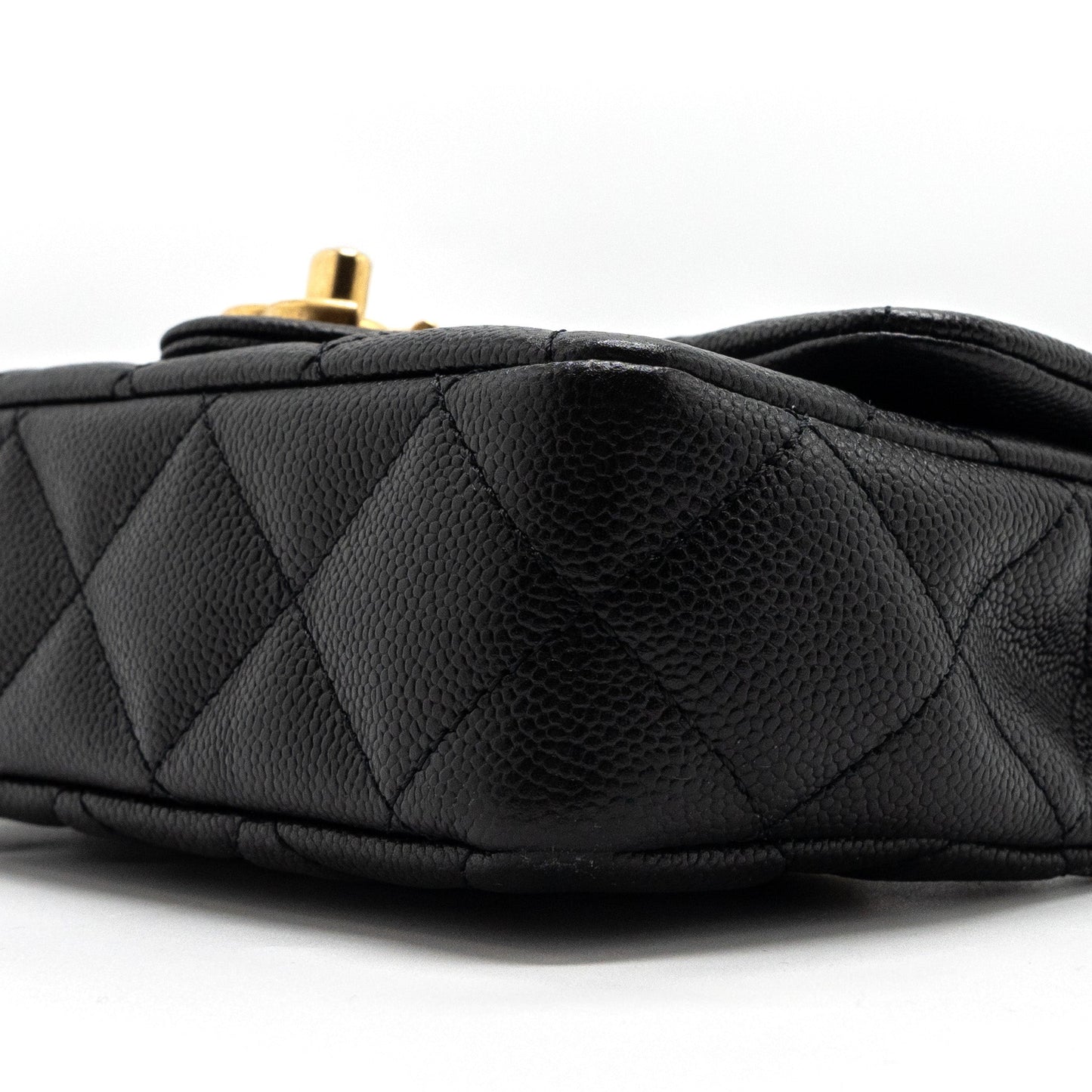 Chanel 23P mini Coco Love Flap Bag Caviar Black Brushed (Microchip)