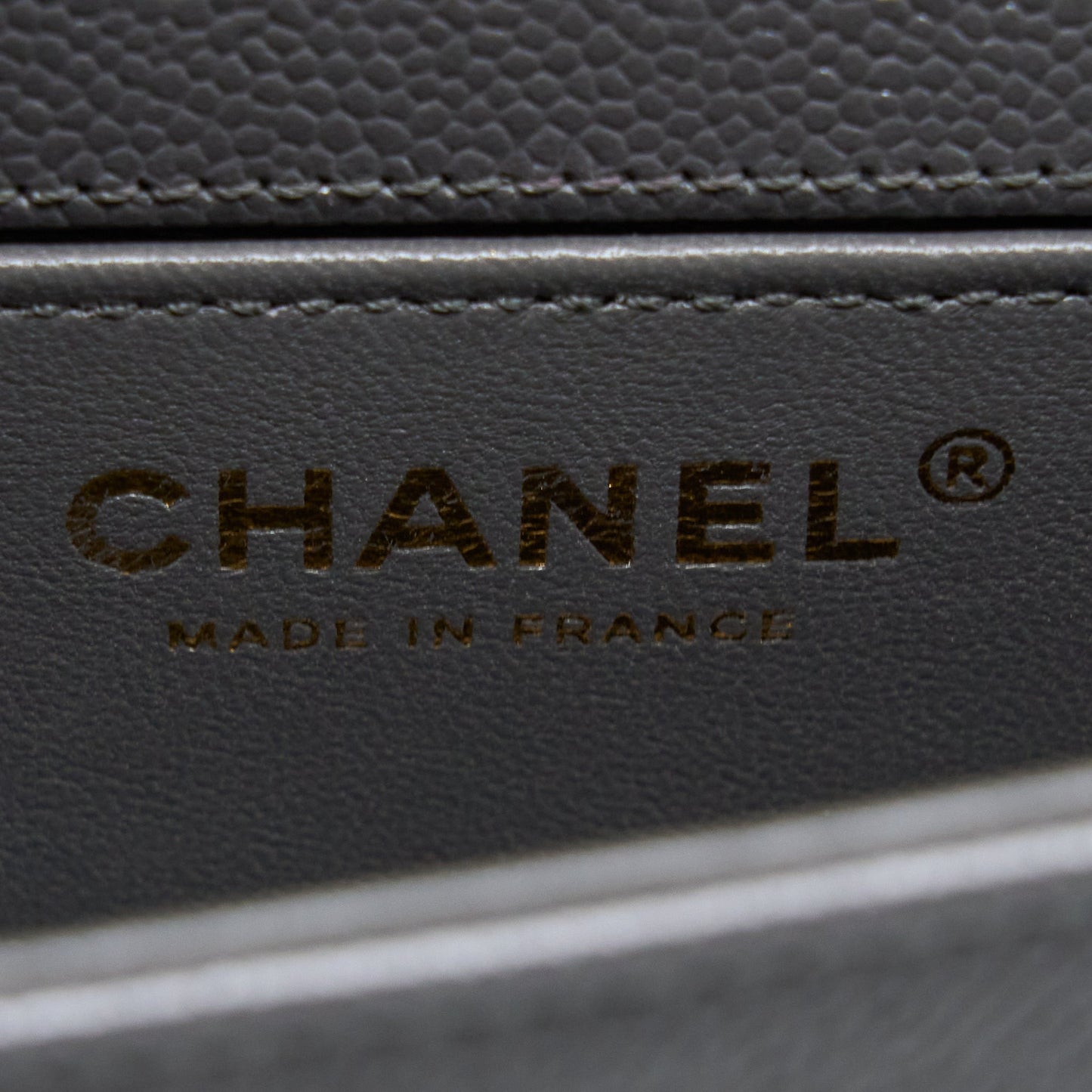 Chanel 22A Boy Messenger Bag Caviar Grey  (Microchip)