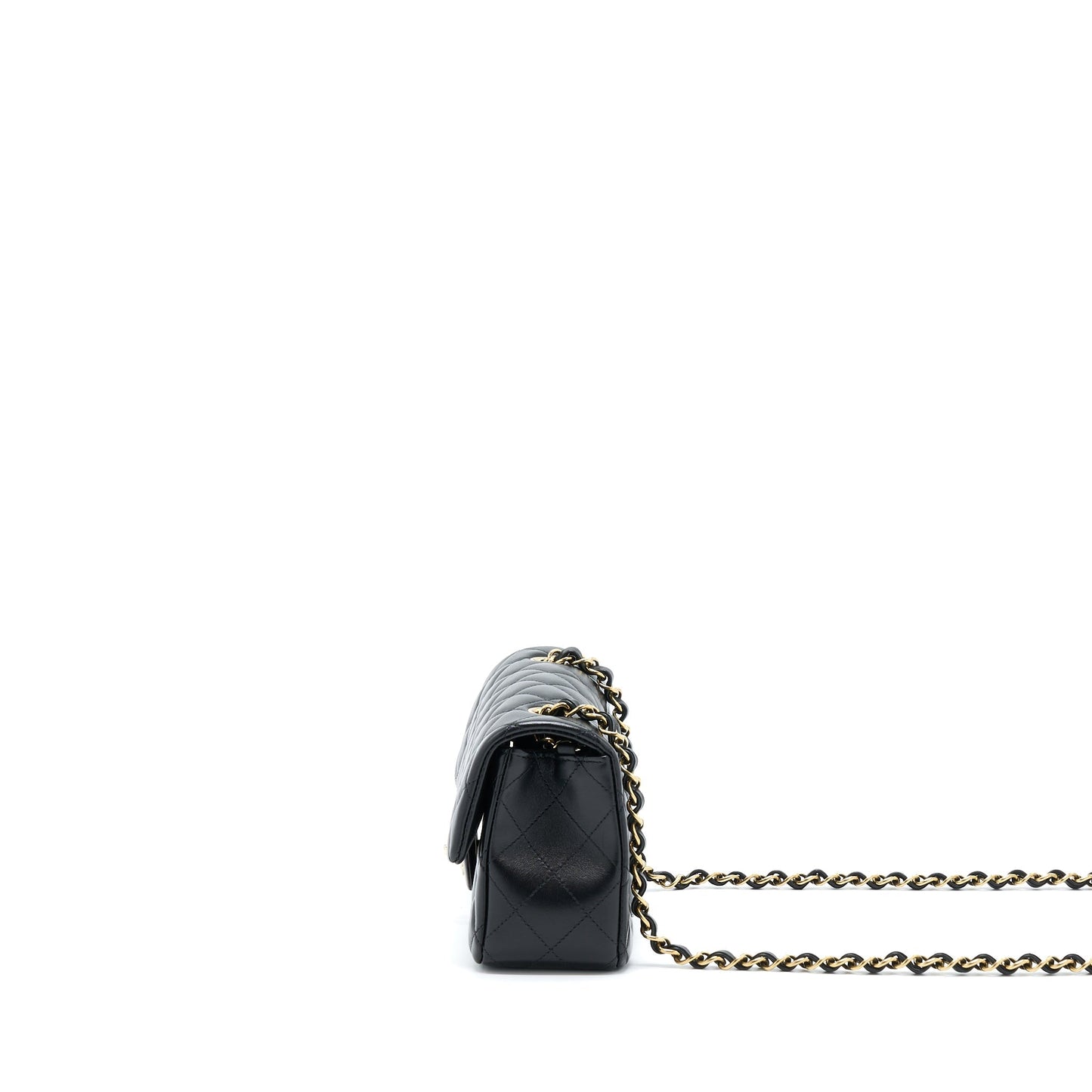 Chanel Mini Rectangular Lambskin Black L(Microchip)