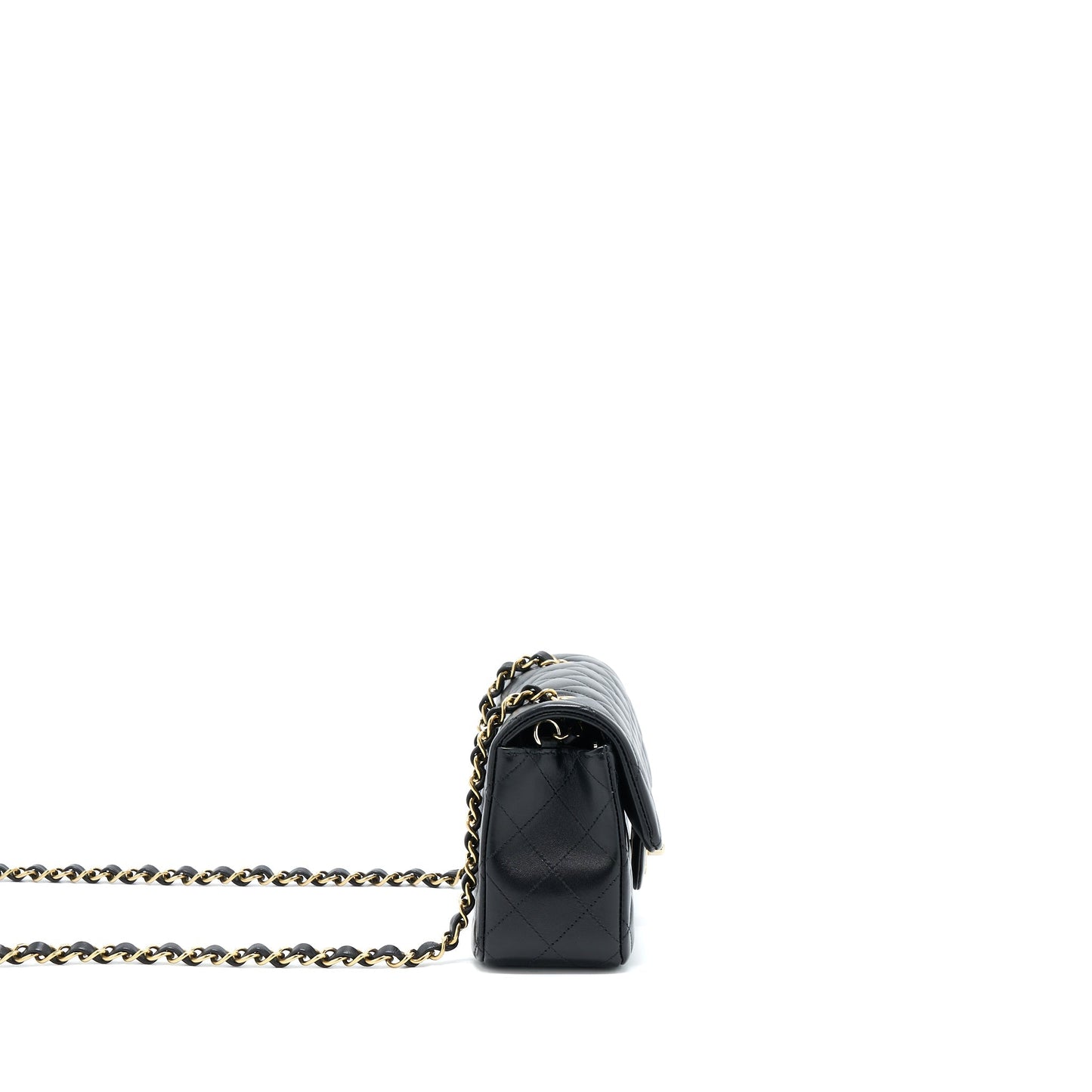 Chanel Mini Rectangular Lambskin Black L(Microchip)