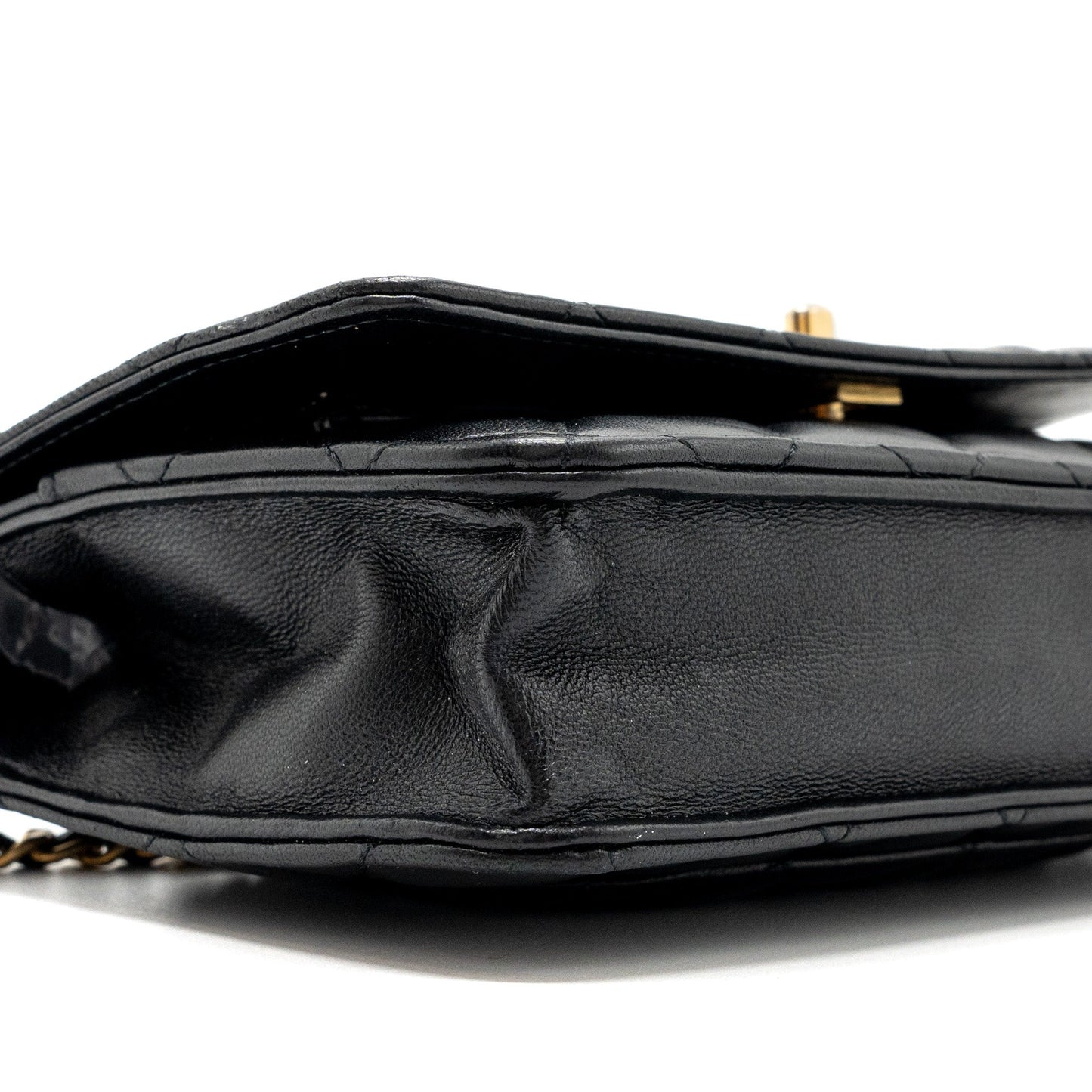 Chanel Pearl Crush Wallet On Chain Lambskin Black (Microchip)