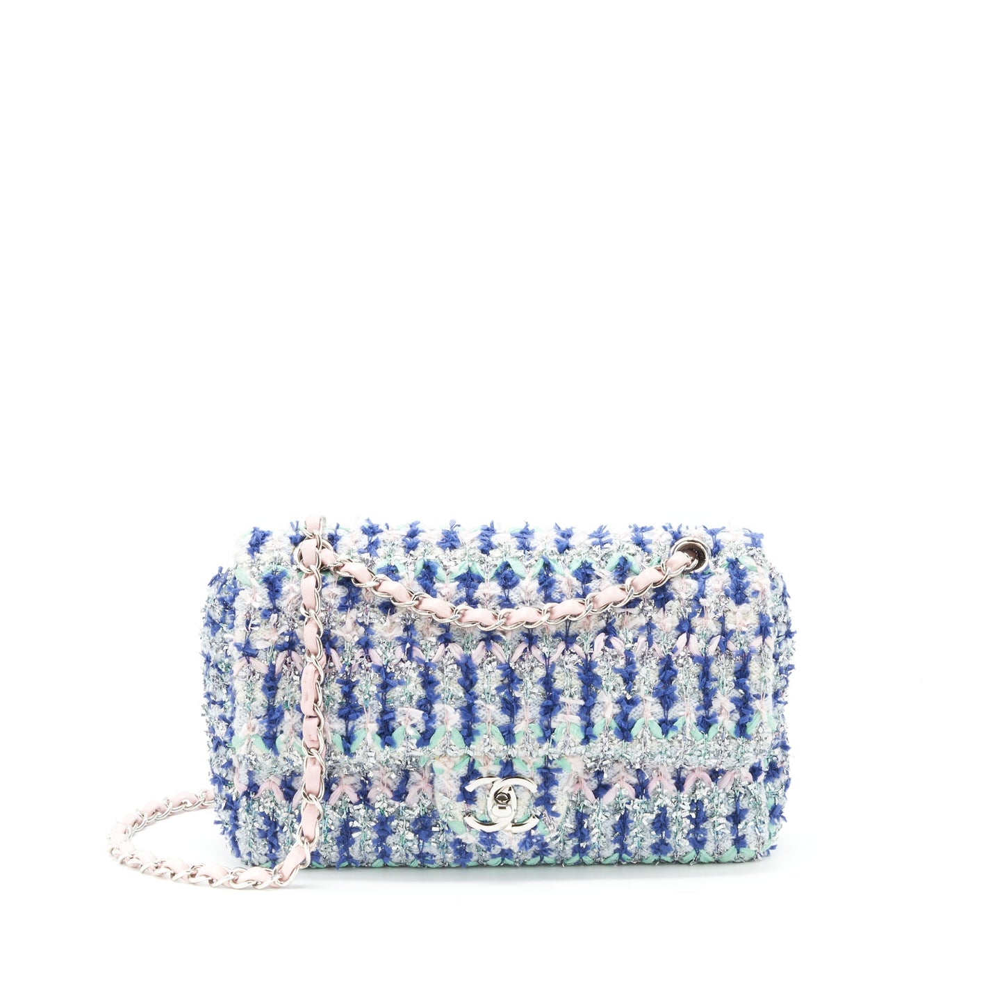 Chanel tweed classic flap bag multi colour