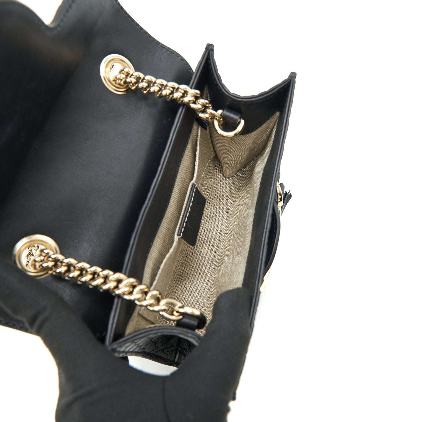 Gucci Emily Guccissima Mini Leather Shoulder Bag Black