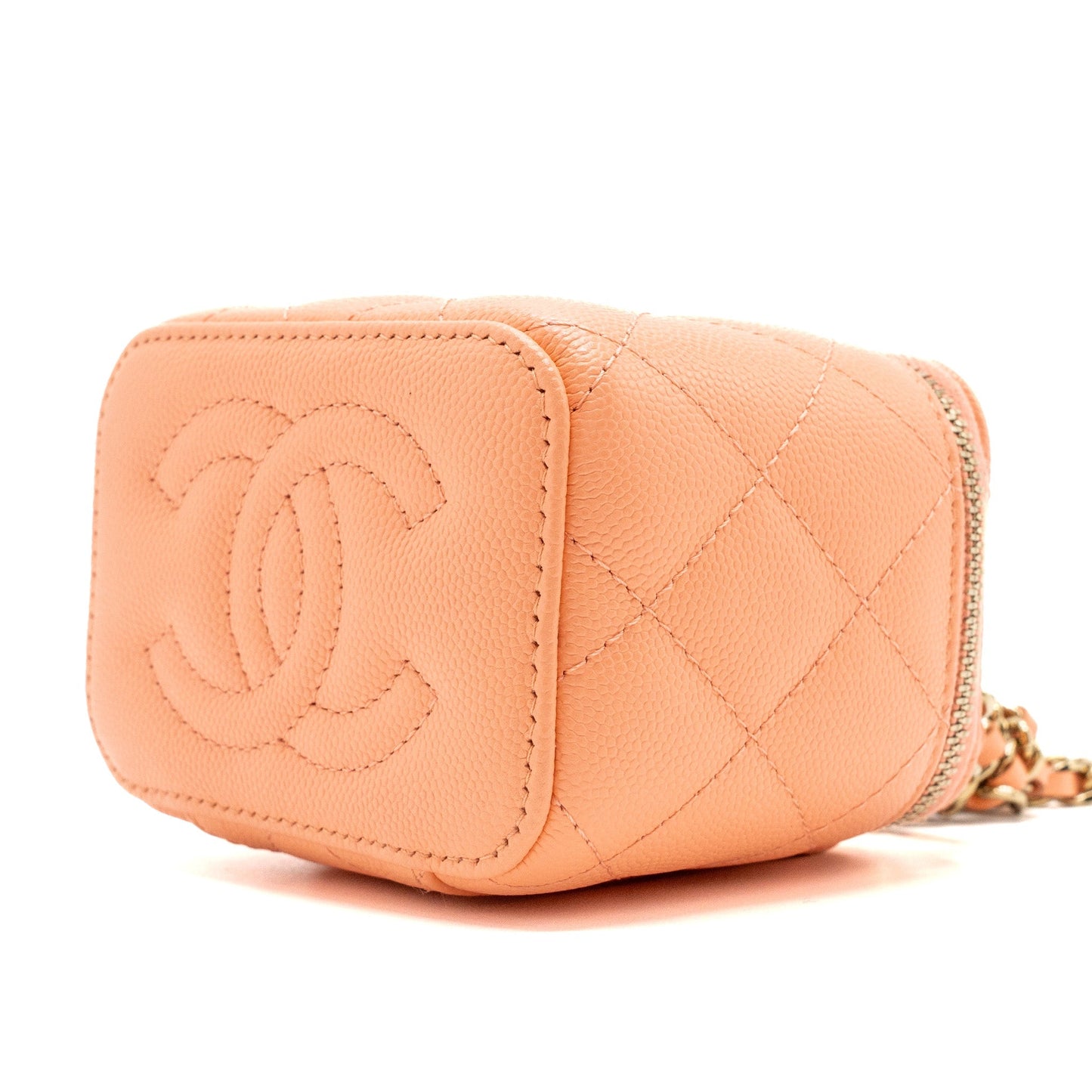 Chanel Mini Vanity With Chains Caviar Coral Pink L(Microchip)