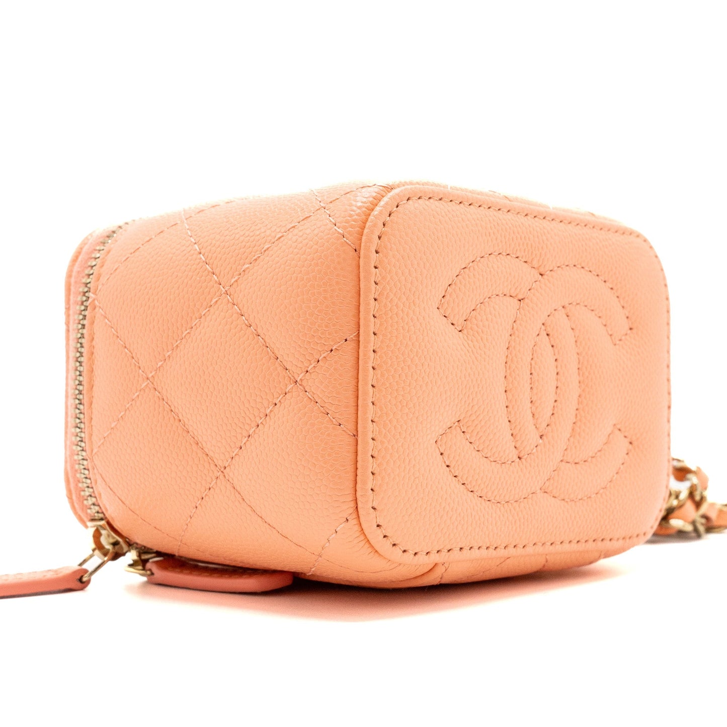 Chanel Mini Vanity With Chains Caviar Coral Pink L(Microchip)