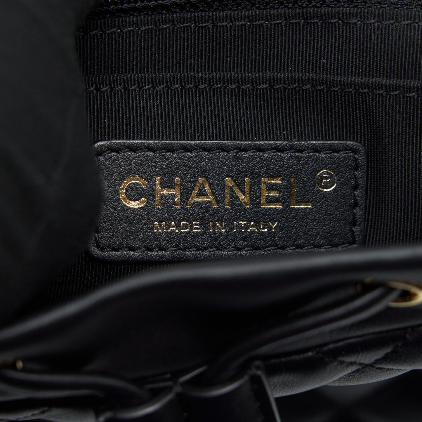 Chanel Quilted Backpack Calfskin Black