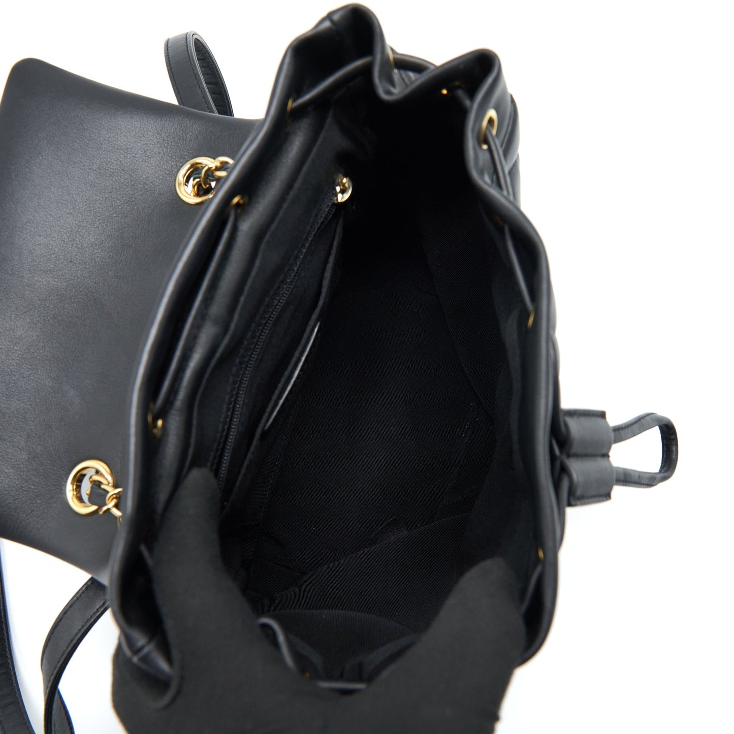 Chanel Quilted Backpack Calfskin Black
