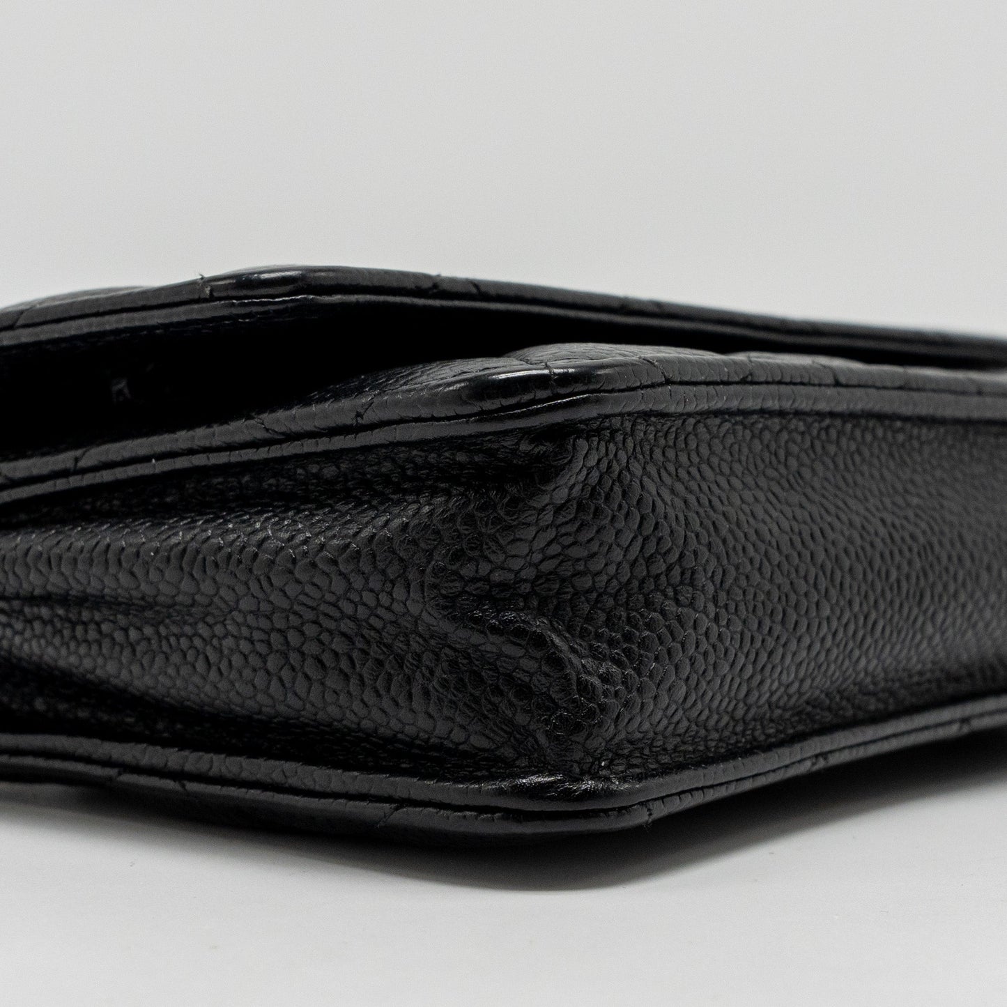 Chanel Classic wallet on chain caviar Black