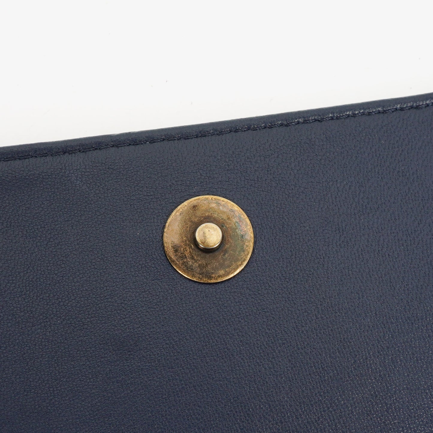 Chanel Navy Quilted Lambskin Studded Boy Brick Flap Bag