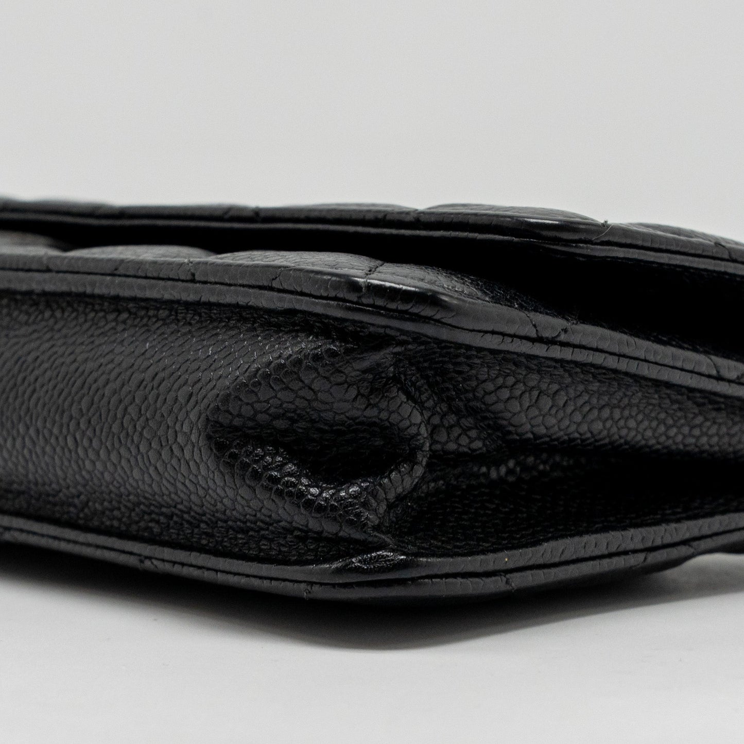 Chanel Classic wallet on chain caviar Black