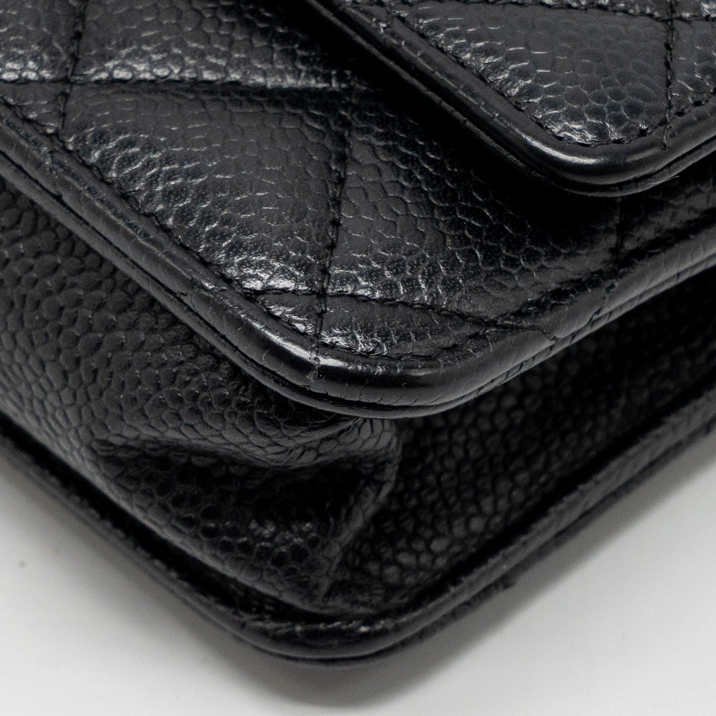 Chanel Classic wallet on chain caviar Black