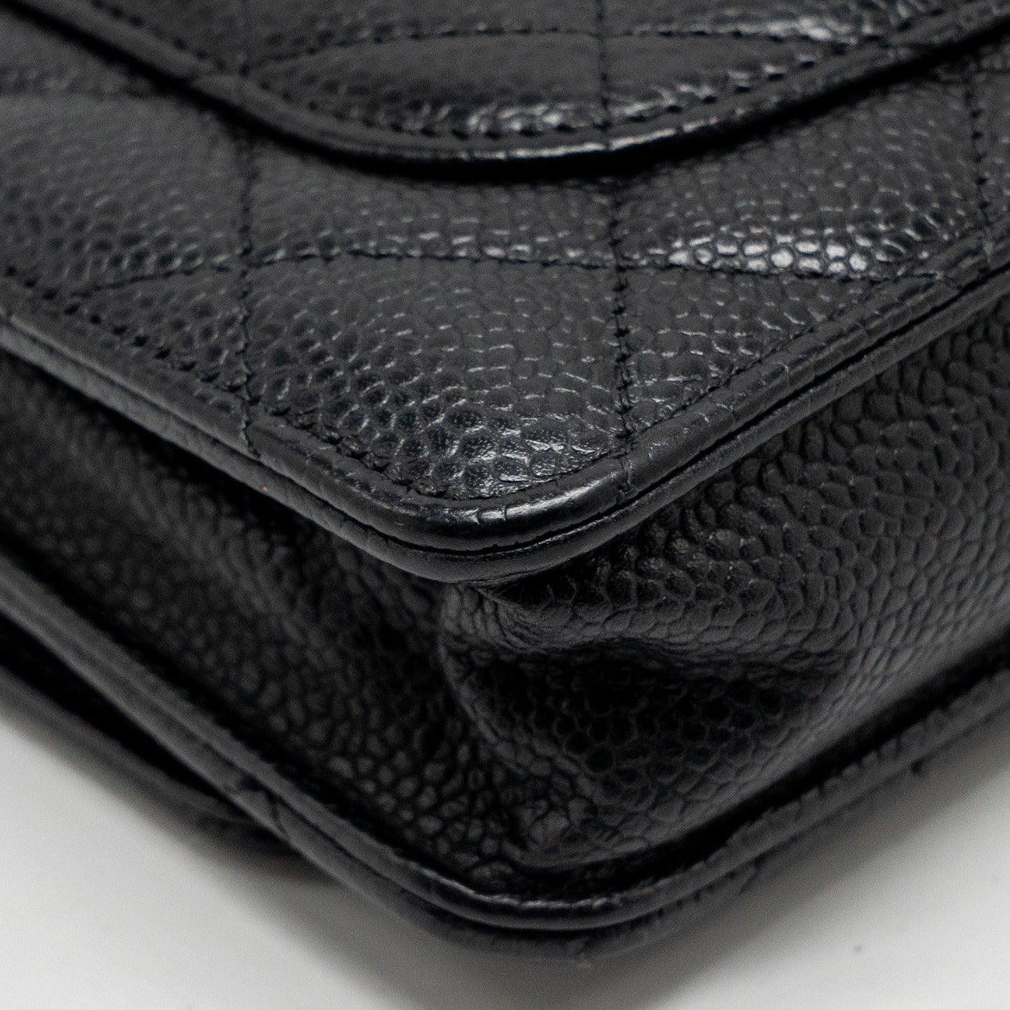 Chanel Classic wallet on chain caviar Black