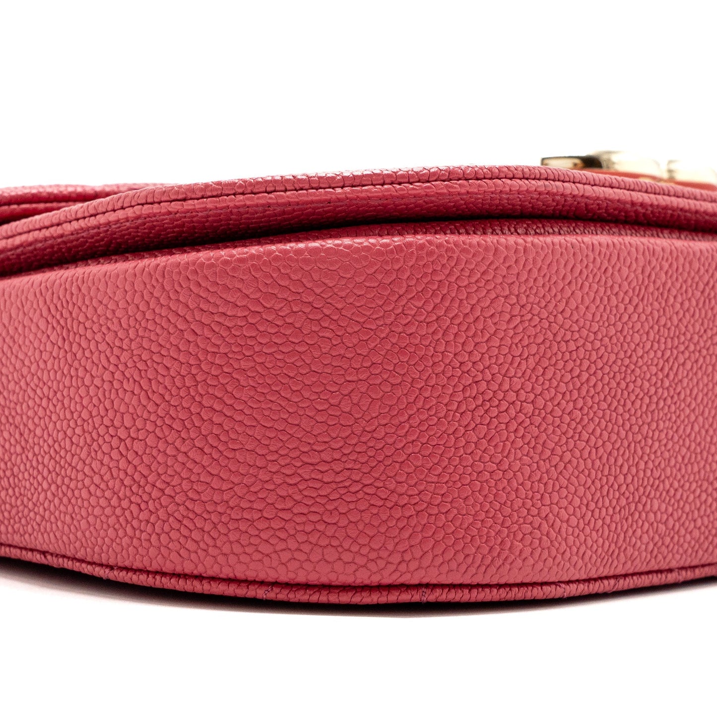 Chanel Giant CC logo Messenger Bag Grained Calfskin Pink L