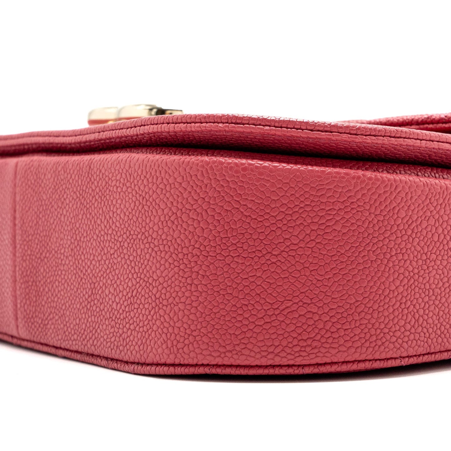 Chanel Giant CC logo Messenger Bag Grained Calfskin Pink L