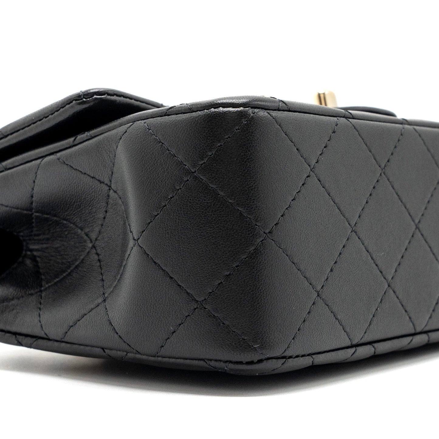 Chanel Top Handle Mini Rectangular Flap Bag lambskin Black L(Microchip)