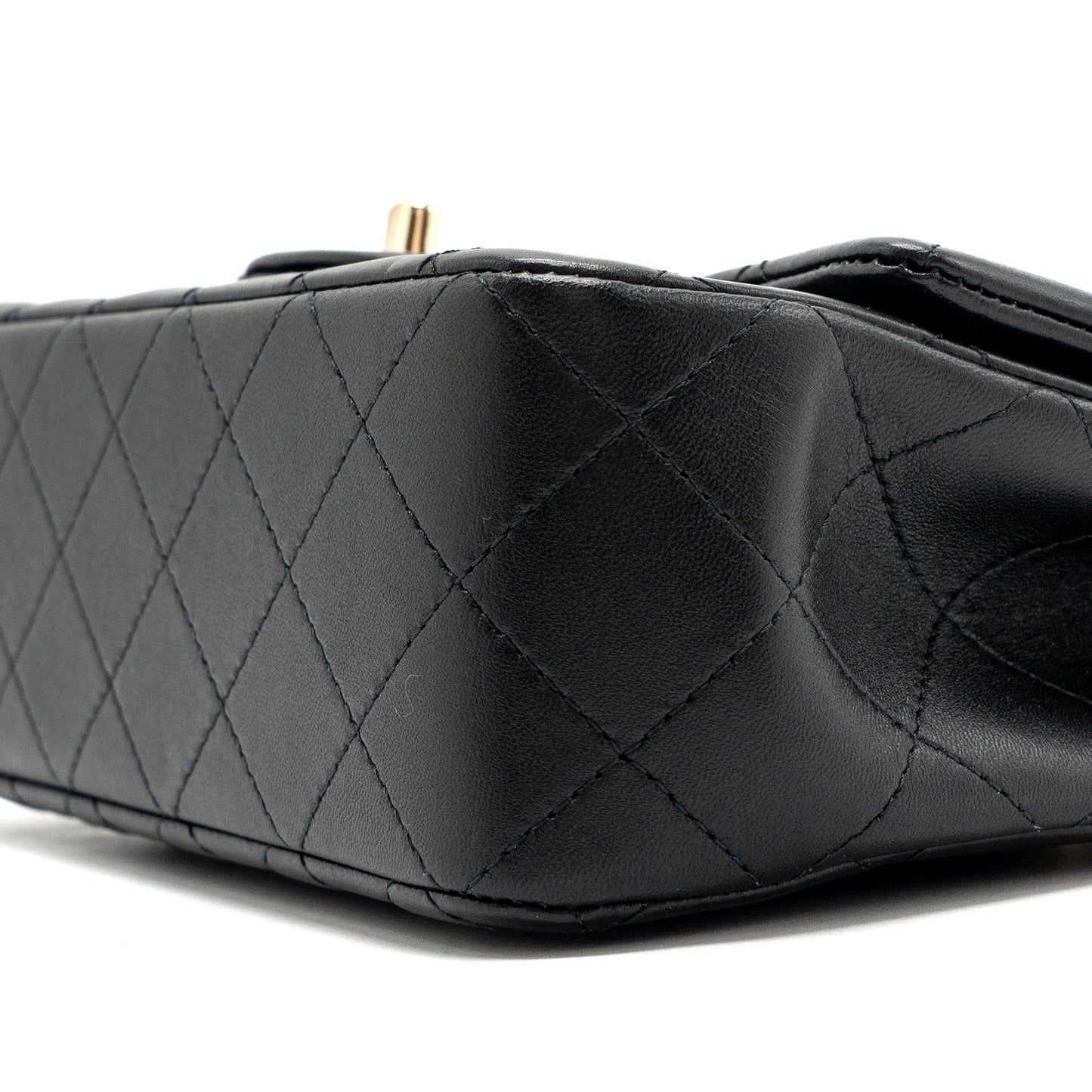 Chanel Top Handle Mini Rectangular Flap Bag lambskin Black L(Microchip)
