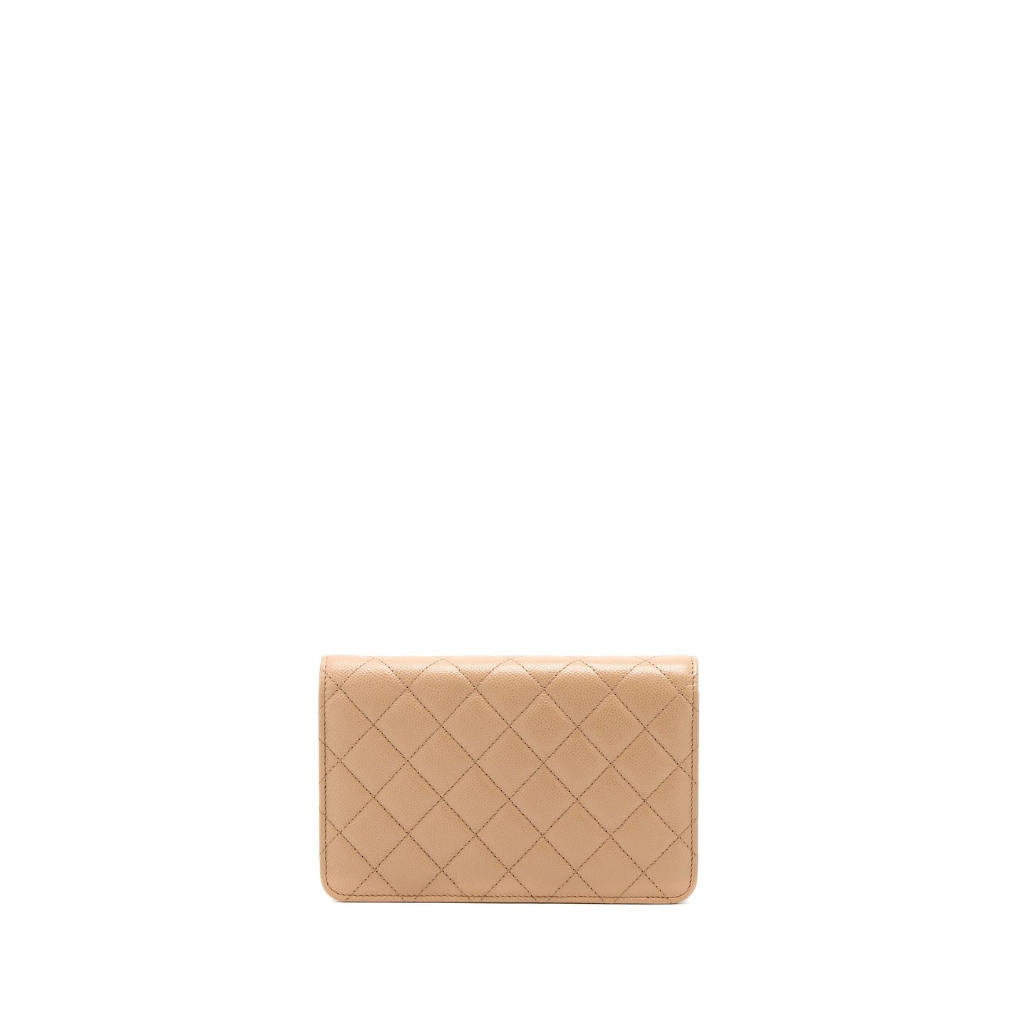 Chanel 22K Wallet On Chain Caviar Dark Beige L (Microchip)