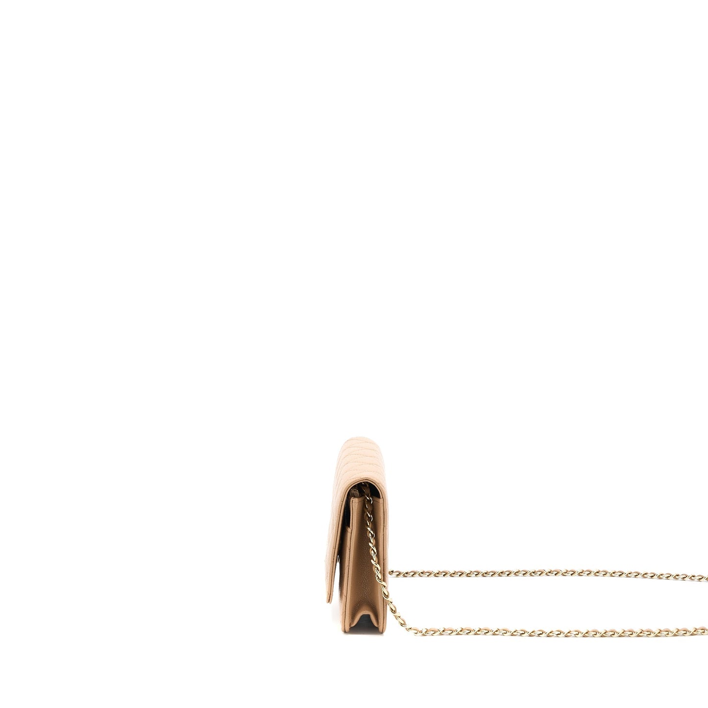 Chanel 22K Wallet On Chain Caviar Dark Beige L (Microchip)