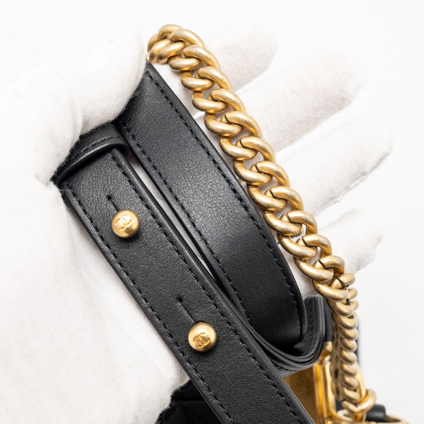 Chanel Top Handle Boy Bucket Bag Lambskin Black