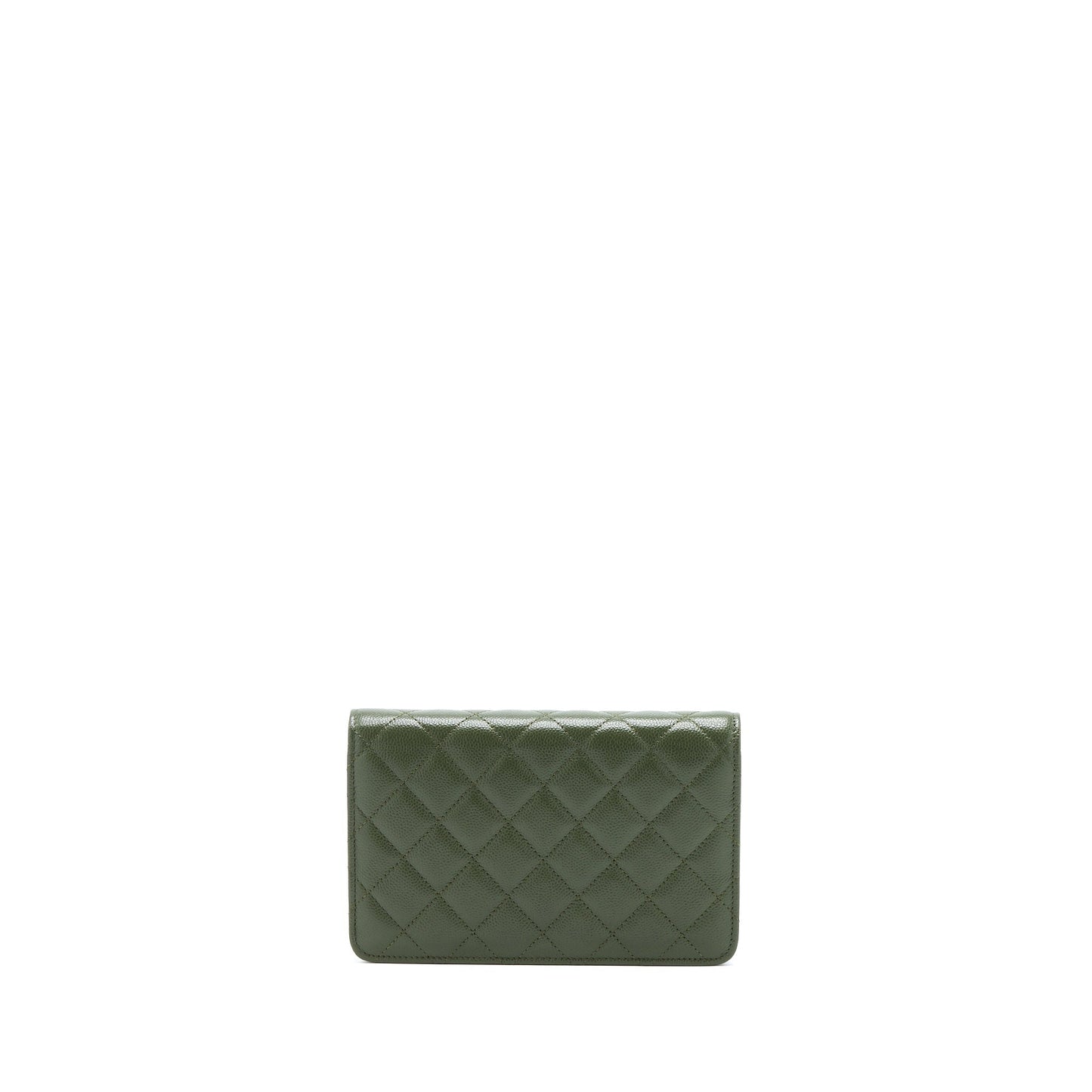 Chanel 22K Wallet On Chain Caviar Dark Green L (Microchip)