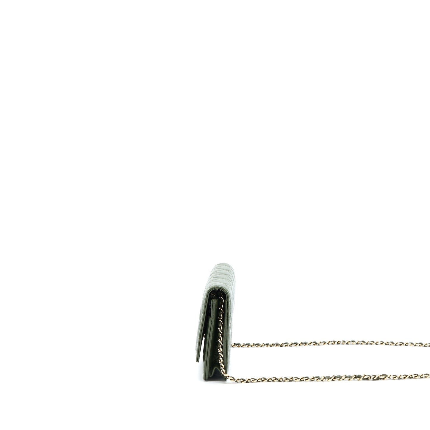 Chanel 22K Wallet On Chain Caviar Dark Green L (Microchip)