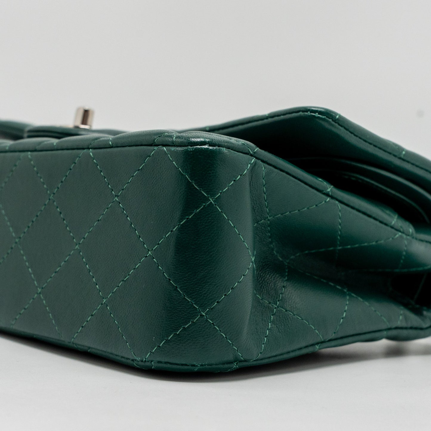 Chanel Medium Classic double flap bag lambskin green