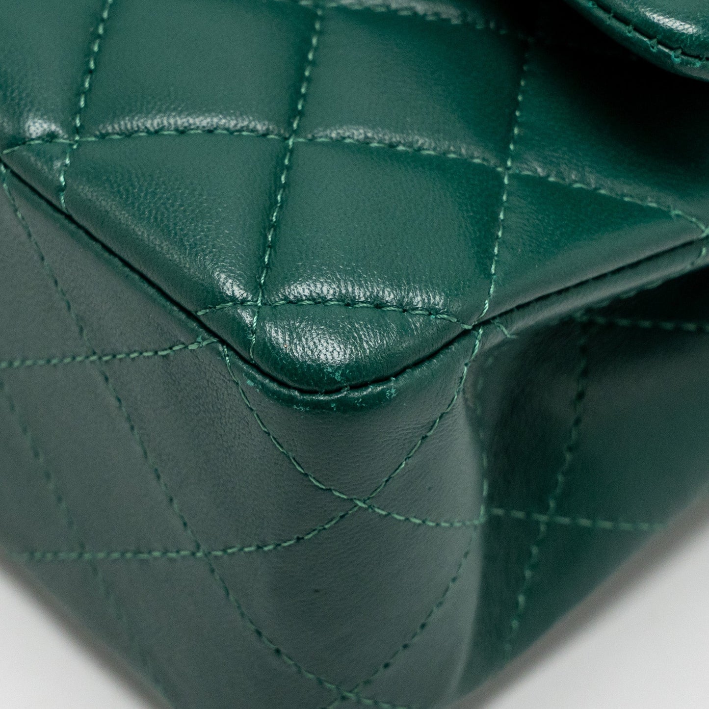 Chanel Medium Classic double flap bag lambskin green
