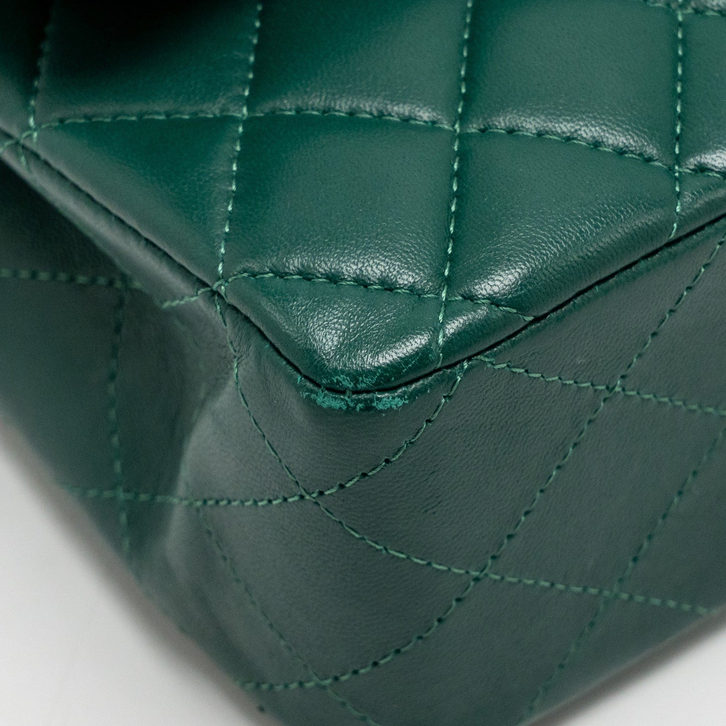 Chanel Medium Classic double flap bag lambskin green