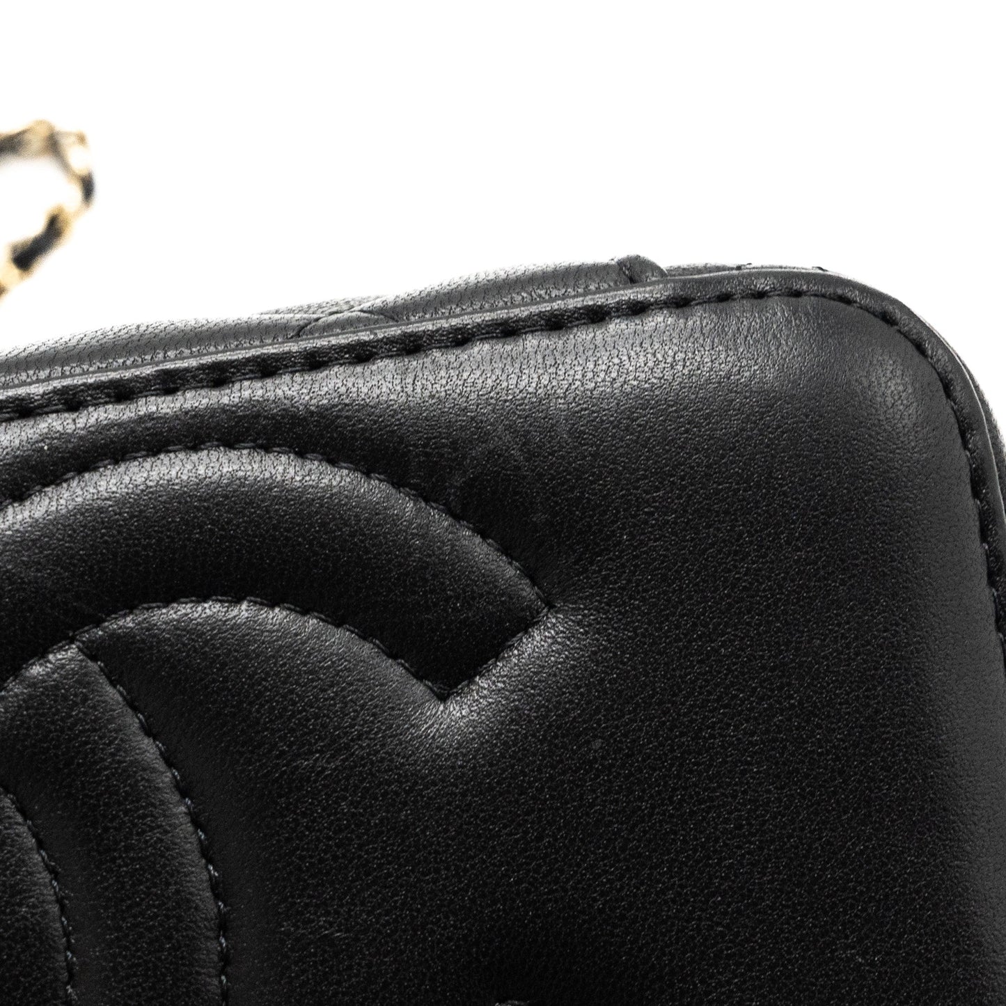 Chanel Long Vanity With Chain Lambskin Black L (Microchip)