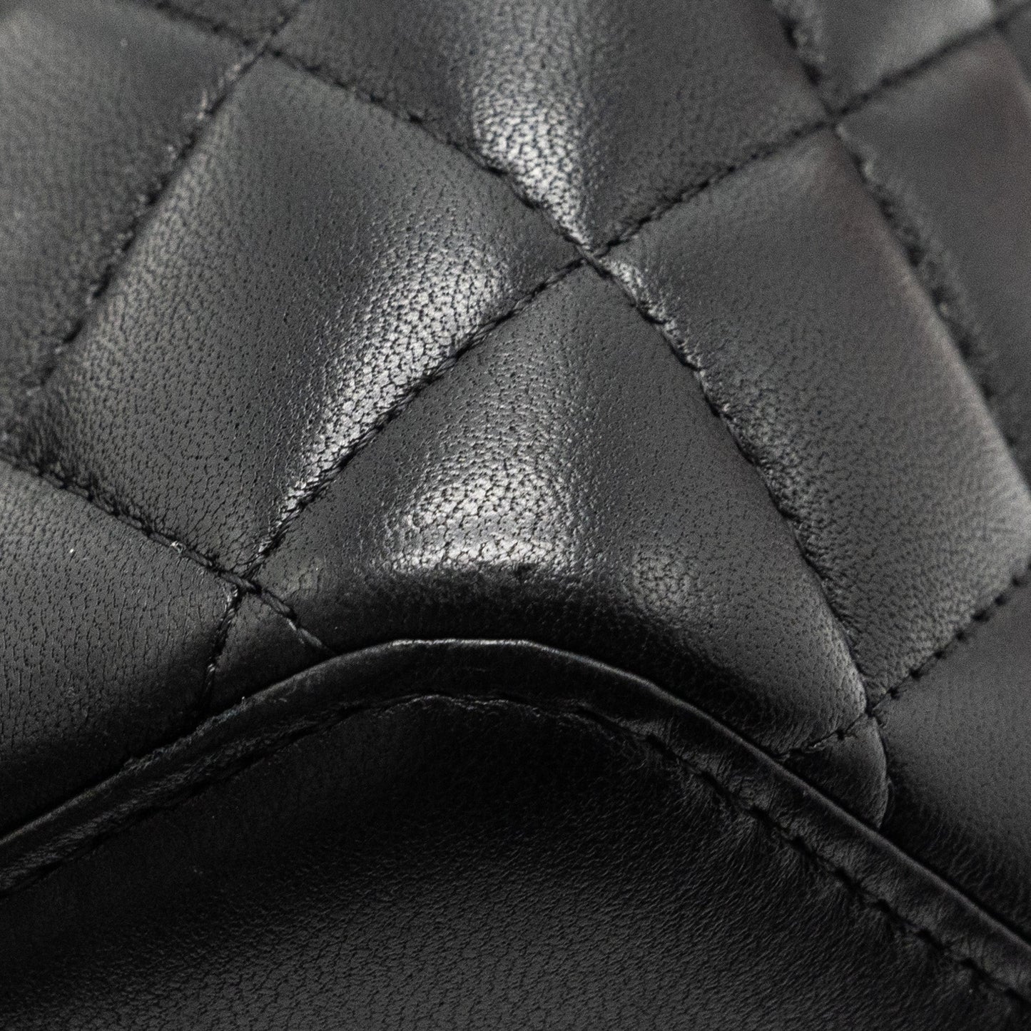 Chanel Long Vanity With Chain Lambskin Black L (Microchip)