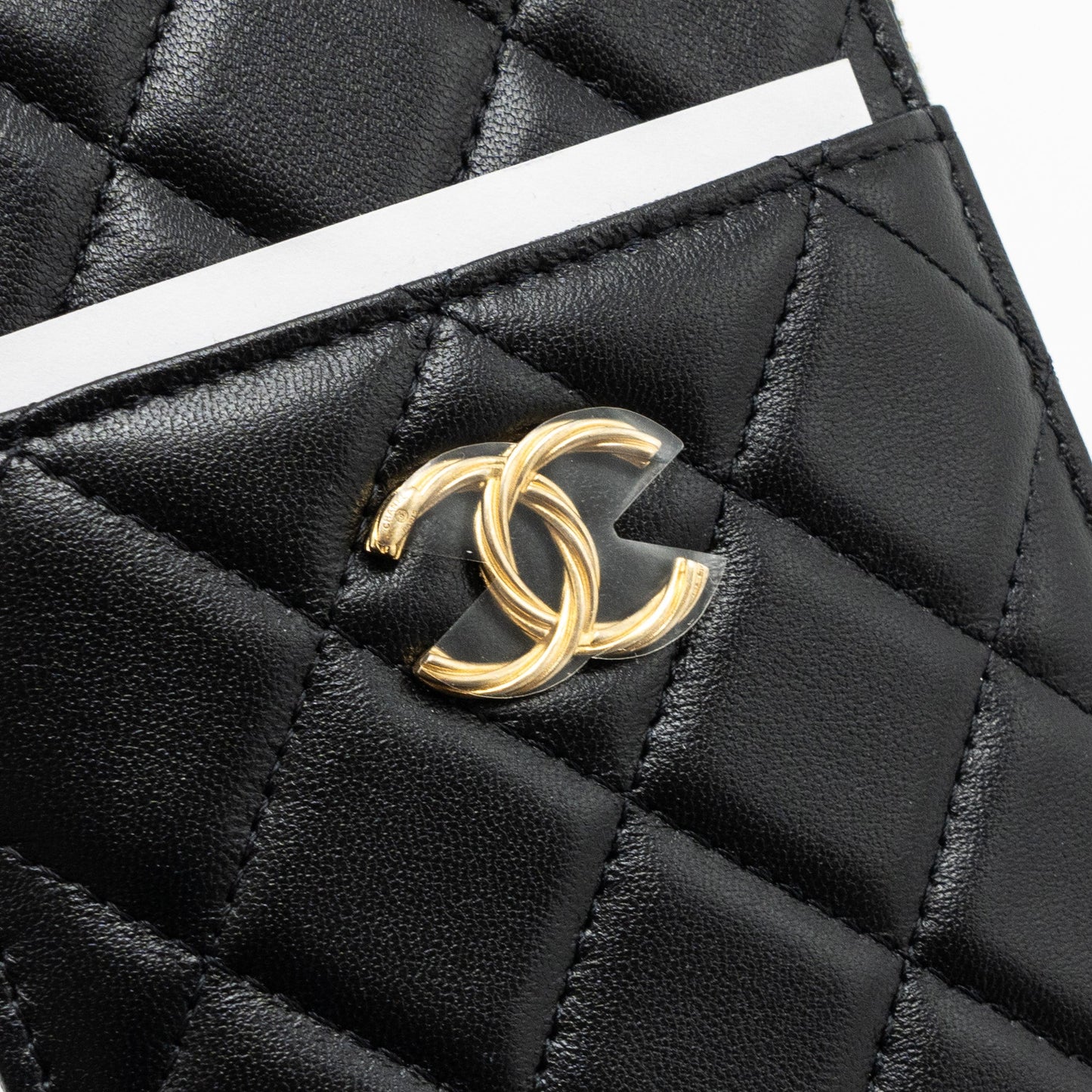 CHANEL LONG ZIP CARD HOLDER wallet Lambskin BLACK L