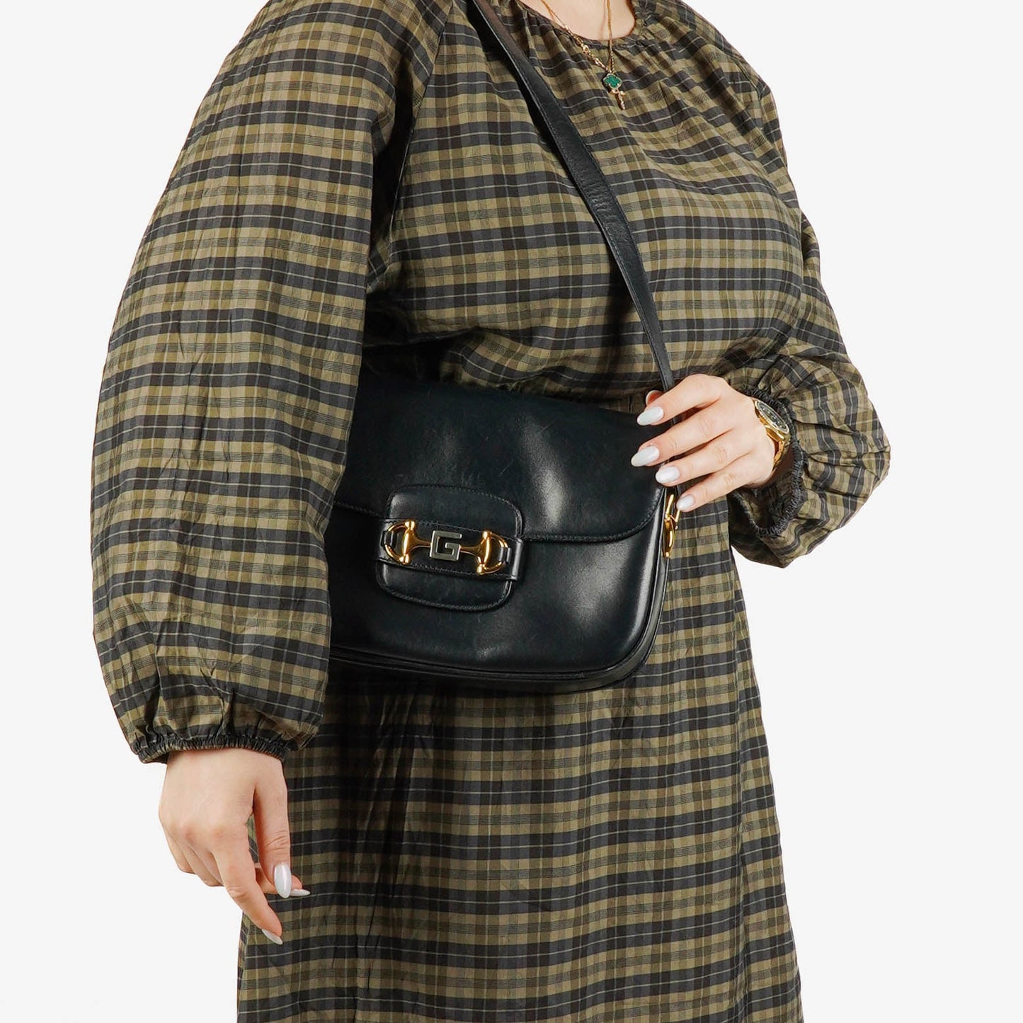 Gucci Navy Horsebit 1955 Shoulder Bag