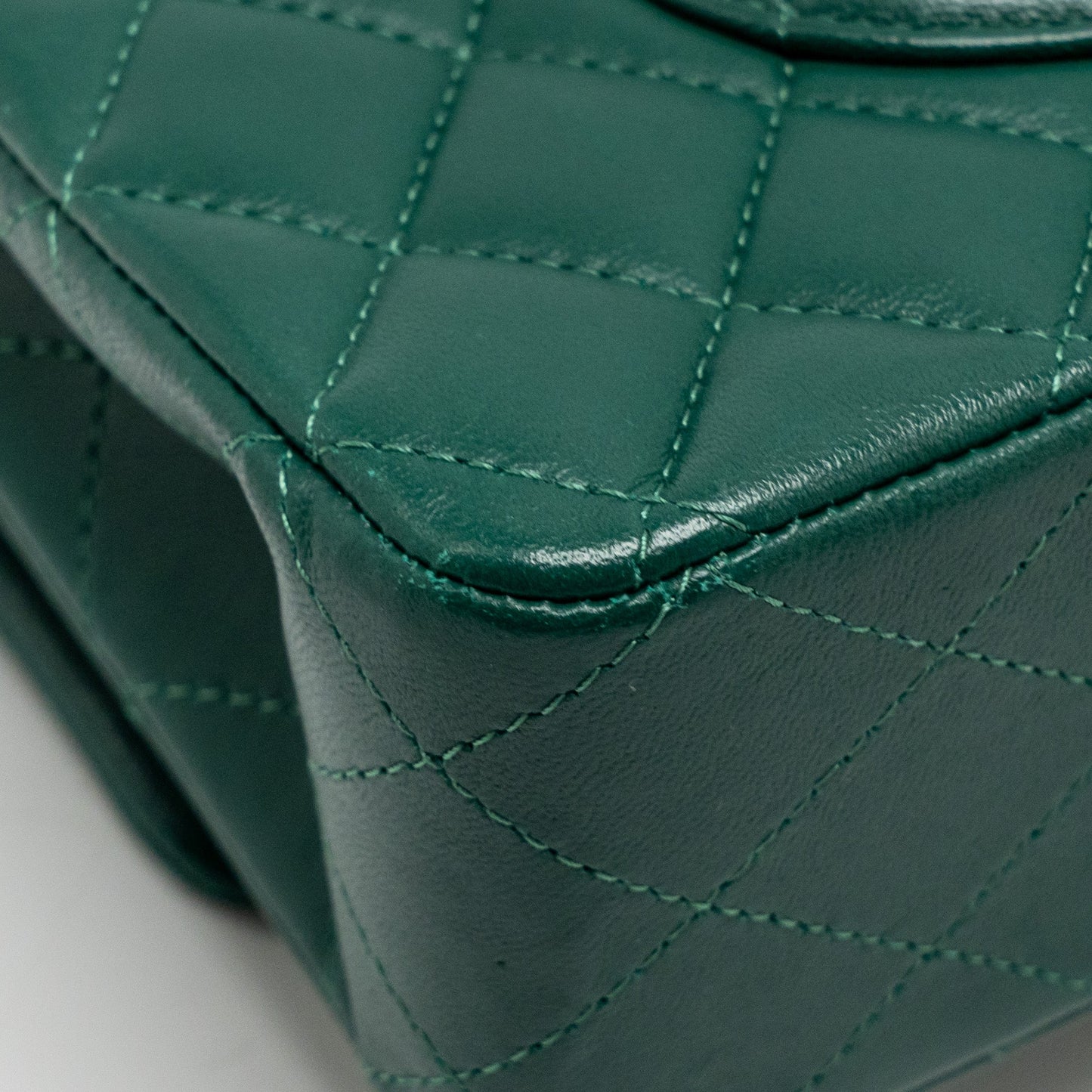 Chanel Medium Classic double flap bag lambskin green