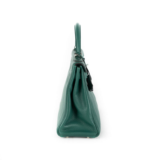 Hermes Kelly 32 Green Malachite Togo - Q Stamp