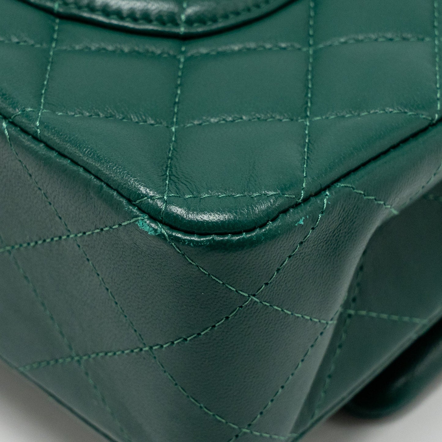 Chanel Medium Classic double flap bag lambskin green